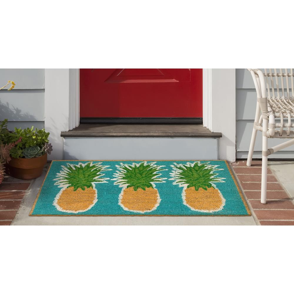 Avera Products | Classic Pineapple Welcome Mat, Natural Coir Fiber Doormat, Anti