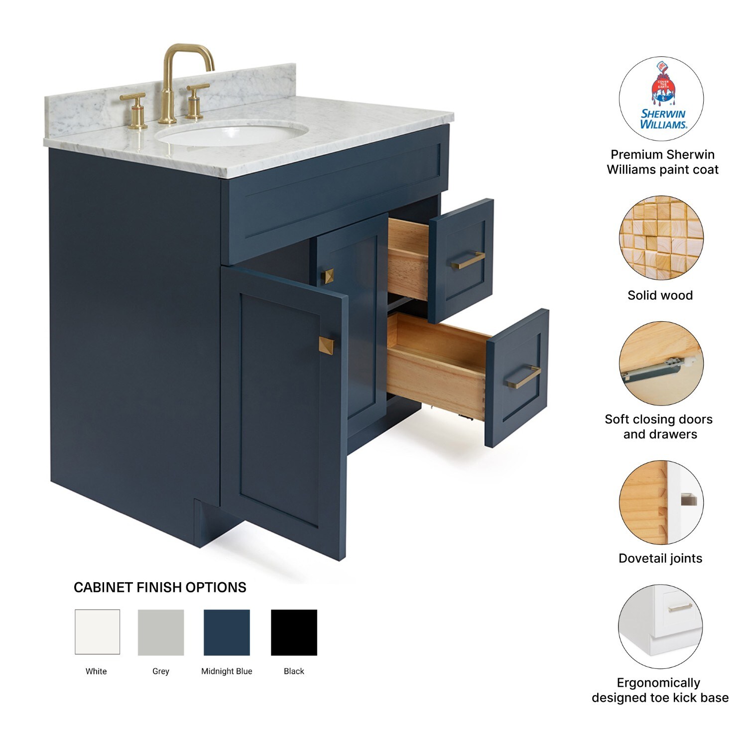 ARIEL F037SLCW2OVOMNB Bath-Vanity-Combo - View #5