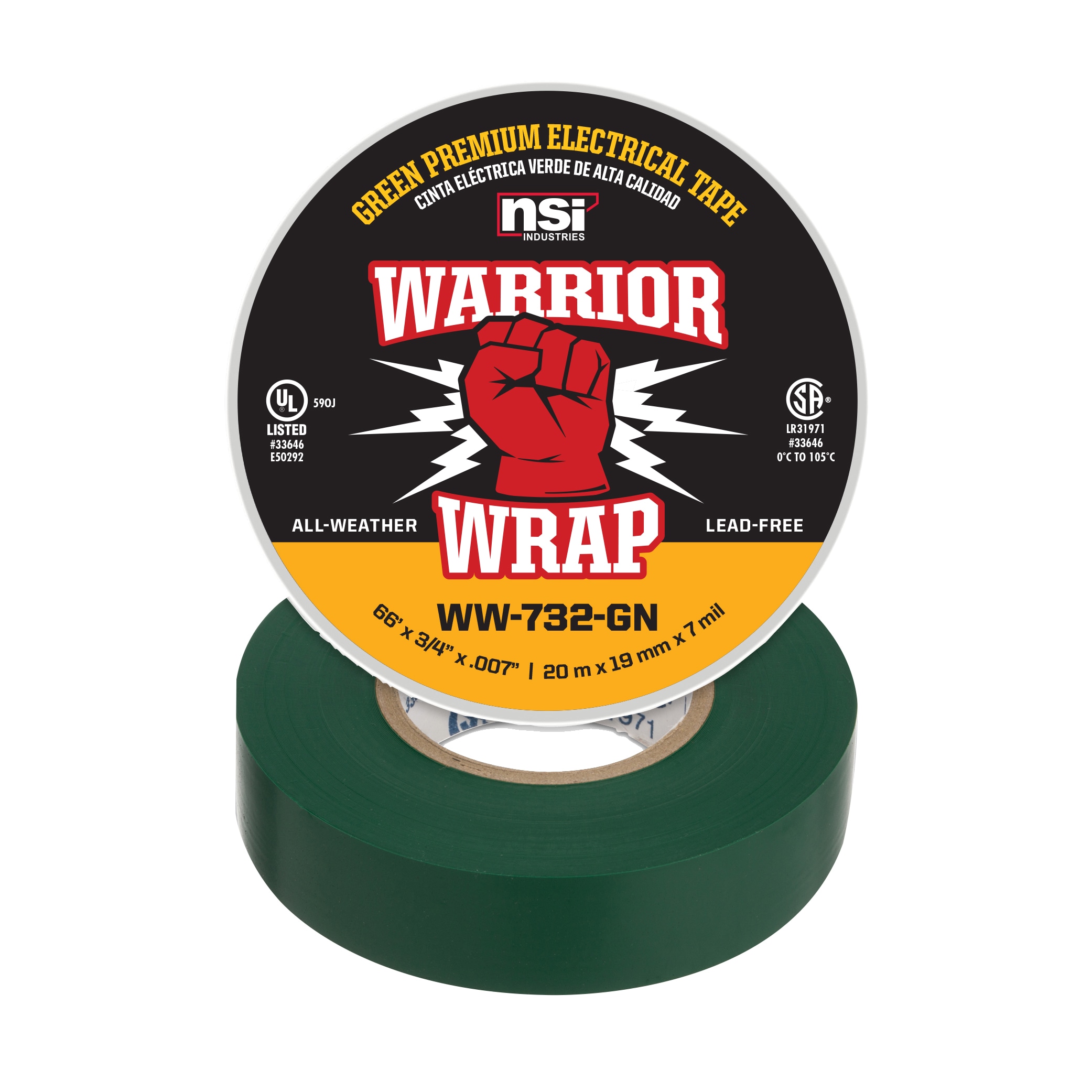 General Purpose Electrical Vinyl Tape, Green