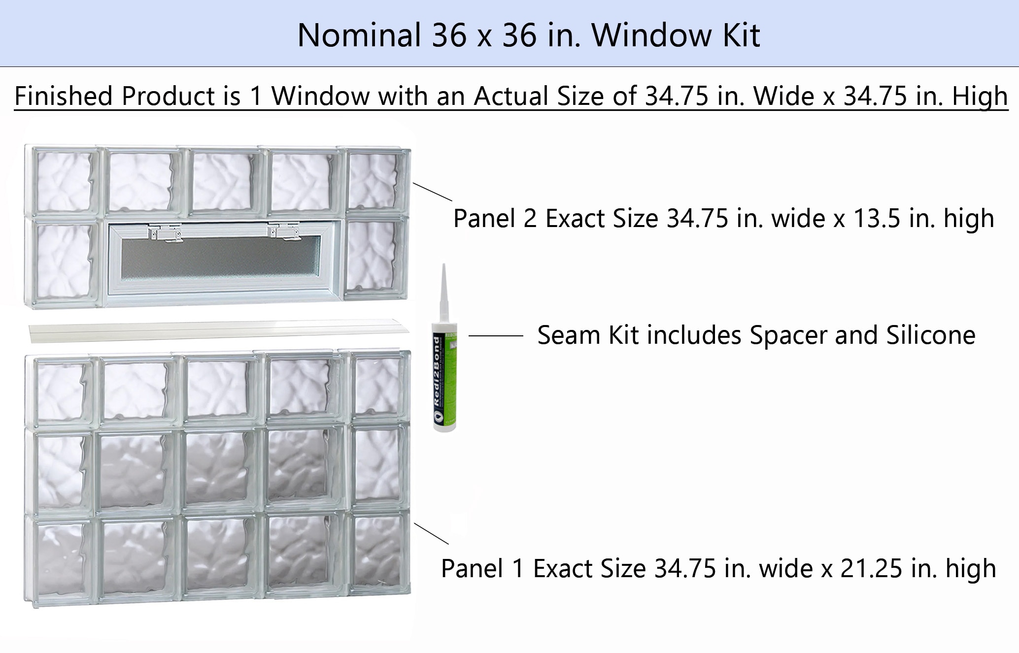 REDI2SET V3636DC Glass-Block-Windows - View #2