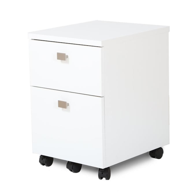 South S Furniture Interface Pure, 2 Drawer White File Cabinet With Wheels