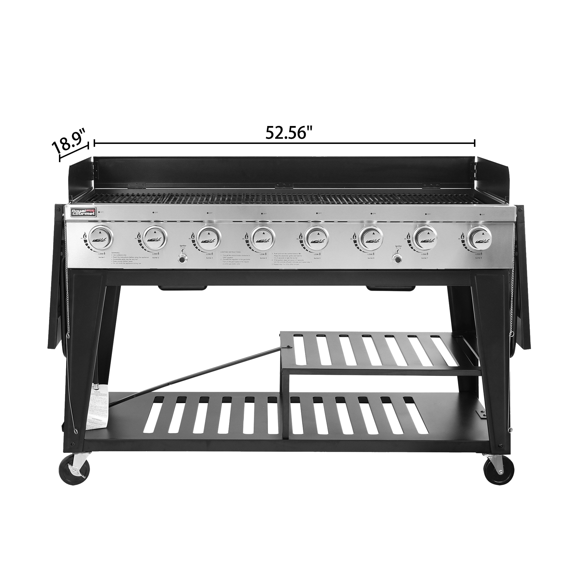 Royal Gourmet Black 8-Burner Liquid Propane Gas Grill in the Gas Grills  department at
