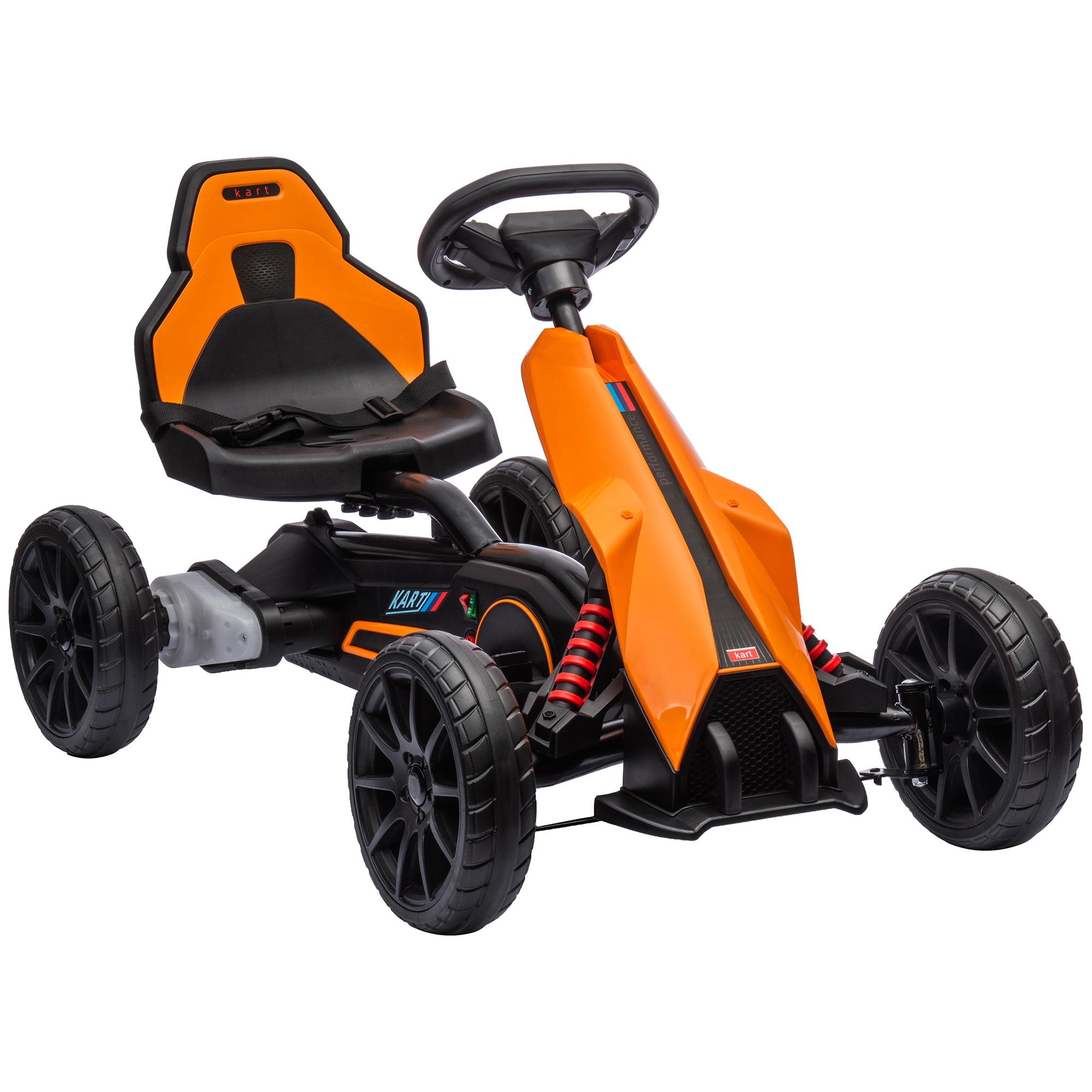 Aosom Kids Pedal Go Kart Outdoor Ride On Toys with Adjustable Seat