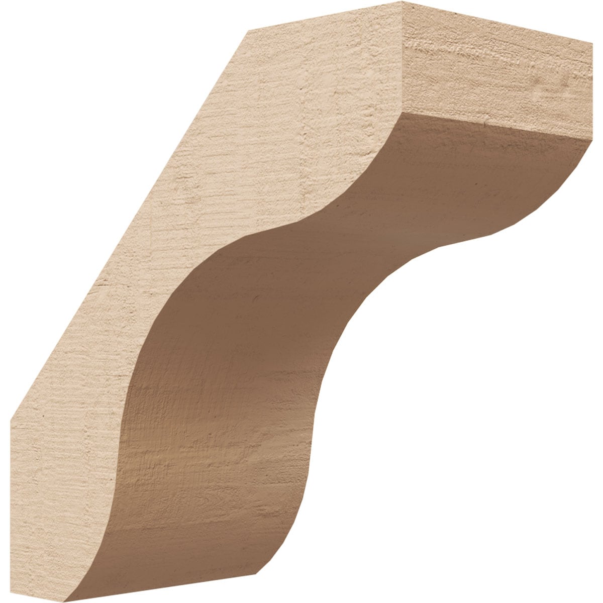 Ekena Millwork BRCUR03X06X06STARCPR 3-in x 6-in x 6-in Primed Urethane Stanfield Woodgrain TimberThane Knee Brace