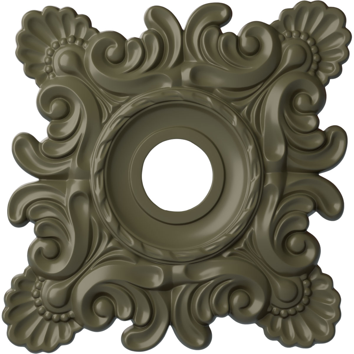 Ekena Millwork CM18CRPTF Crawley 18-in W x 18-in L Painted Turtle Polyurethane Whole Ceiling Medallion
