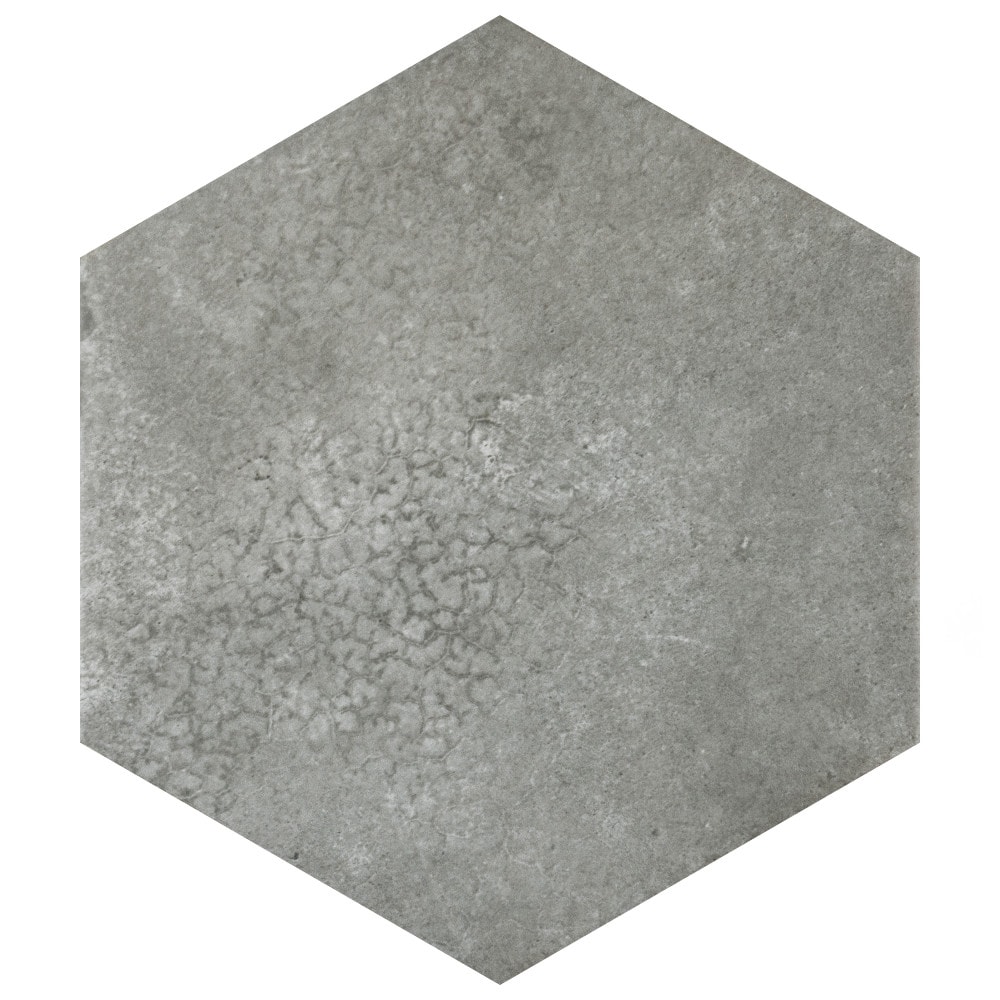 Affinity Tile S1FEQ8HTXSH Sample - Heritage Hex Shadow 7-in x 8-in Multi-finish Porcelain Stone look Hexagon Floor and Wall Tile