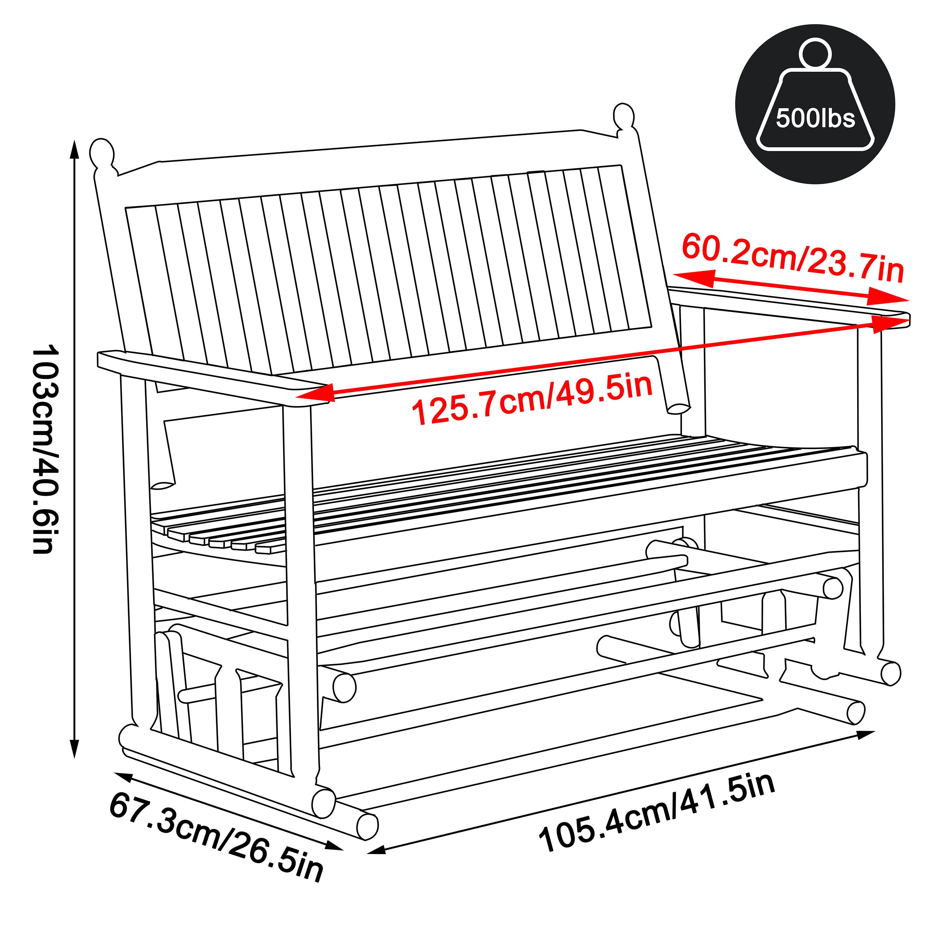 VEIKOUS PG0209-03BK Swing-Gliders - View #3