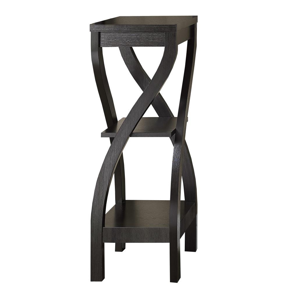 Monarch Specialties LO2478 11.5-in W x 32-in H Espresso Composite Square Country End Table with Storage Assembly Required