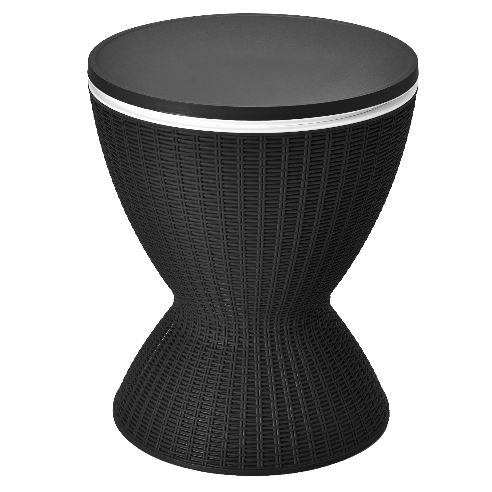 Slickblue D-CO-KB01807PO 8 Gallon- Outdoor Rattan Bar Table with Extendable Tabletop and Ice Cooler Black or Brown – Patio Deck Poolside Backyard Use