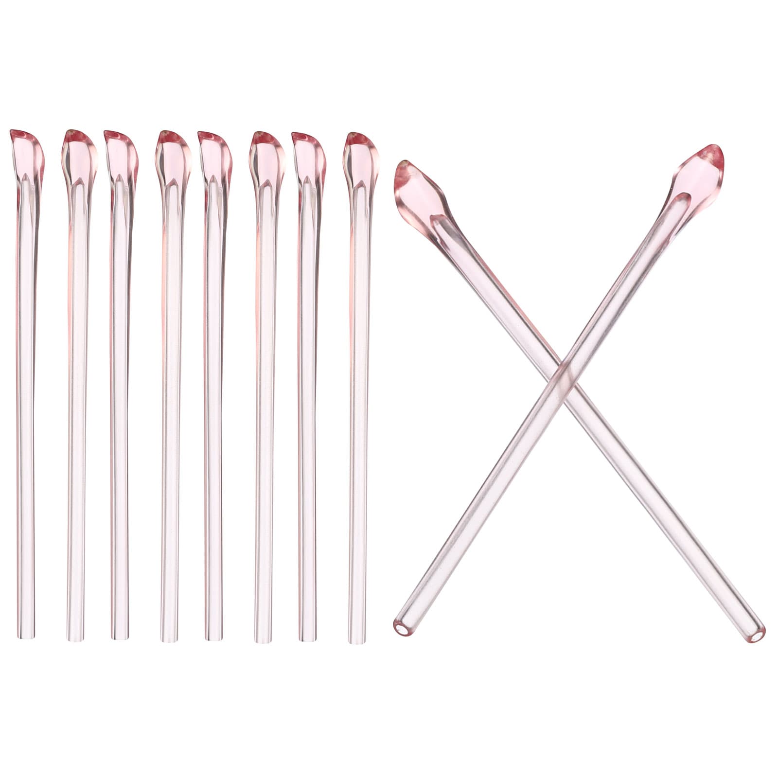 PATIKIL Glasses End Tips 5 Pairs Eyeglass Anti Slip Ear Sock Hard Plastic Tube Sleeve Replacement Temple for Round Thin Metal Eyeglass Temple Clear Pink-3