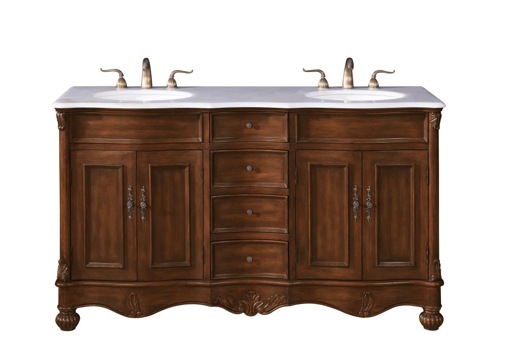 76 Inch Cherry Double Sink Bathroom Vanity with Granite