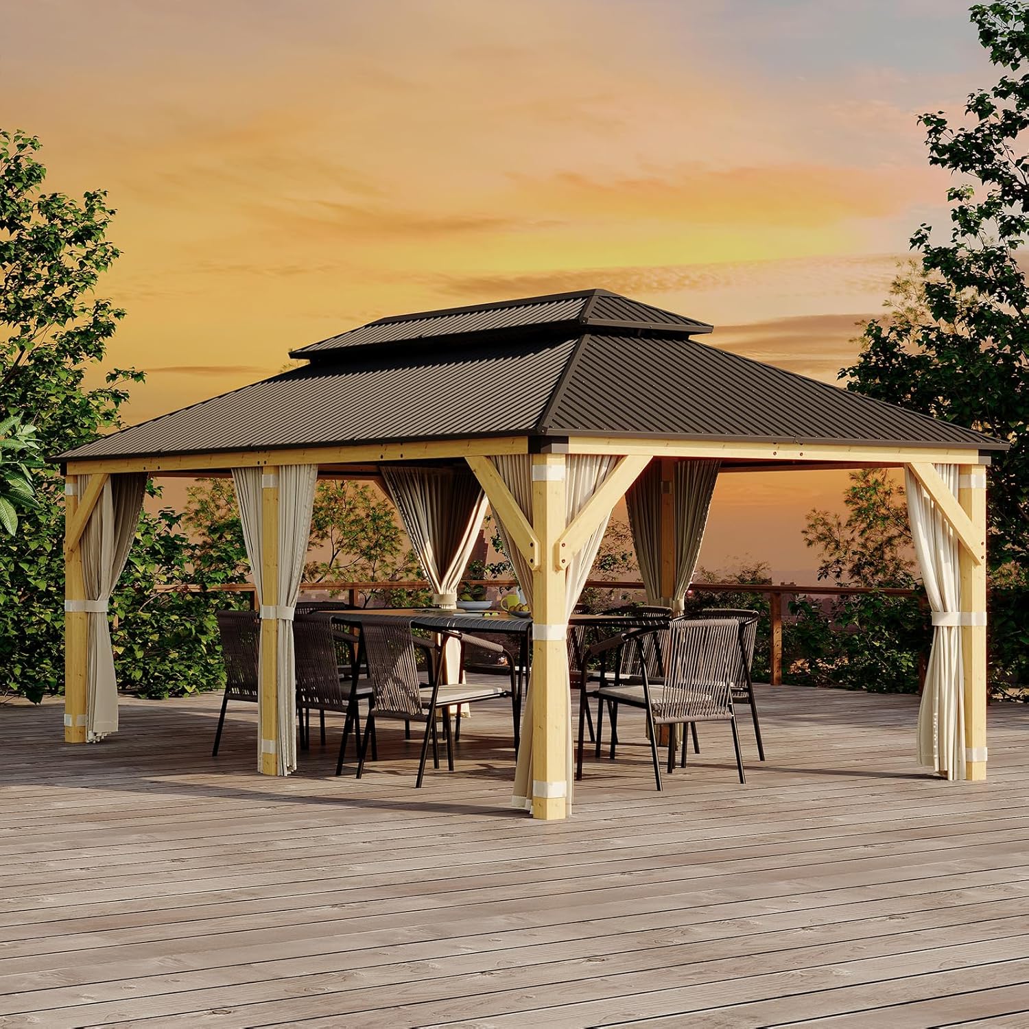 GAOMON LSPPJOK-ZE0JOFA8IW Wood-Resin-Gazebos - View #6