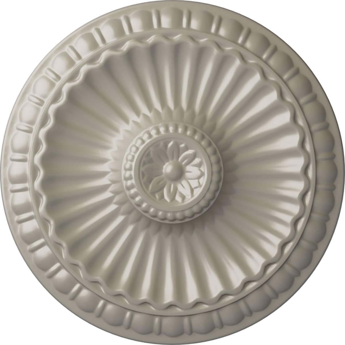Ekena Millwork CM11LIPWS Linus 11.25-in W x 11.25-in L Painted Pearl White Polyurethane Whole Ceiling Medallion