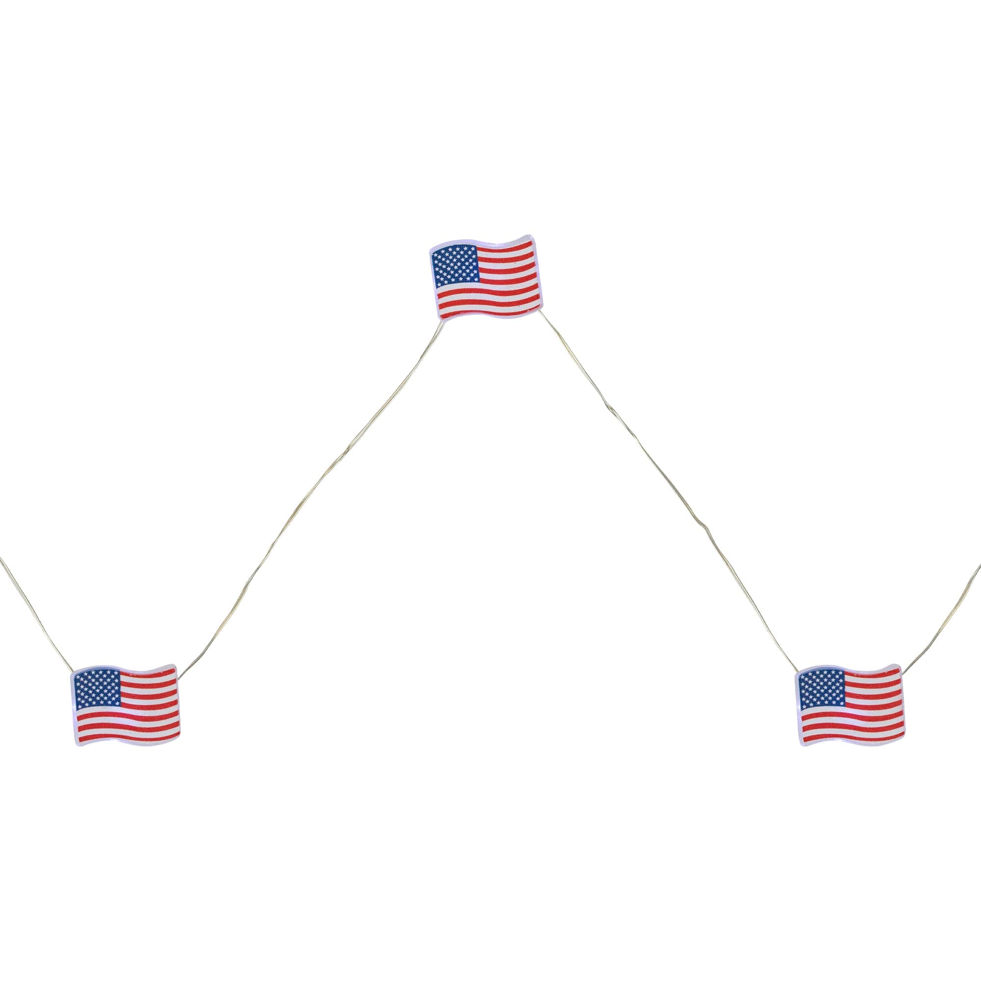 Northlight 20-Count Patriotic Americana USA Flag LED Fairy Lights 6.25ft Copper Wire