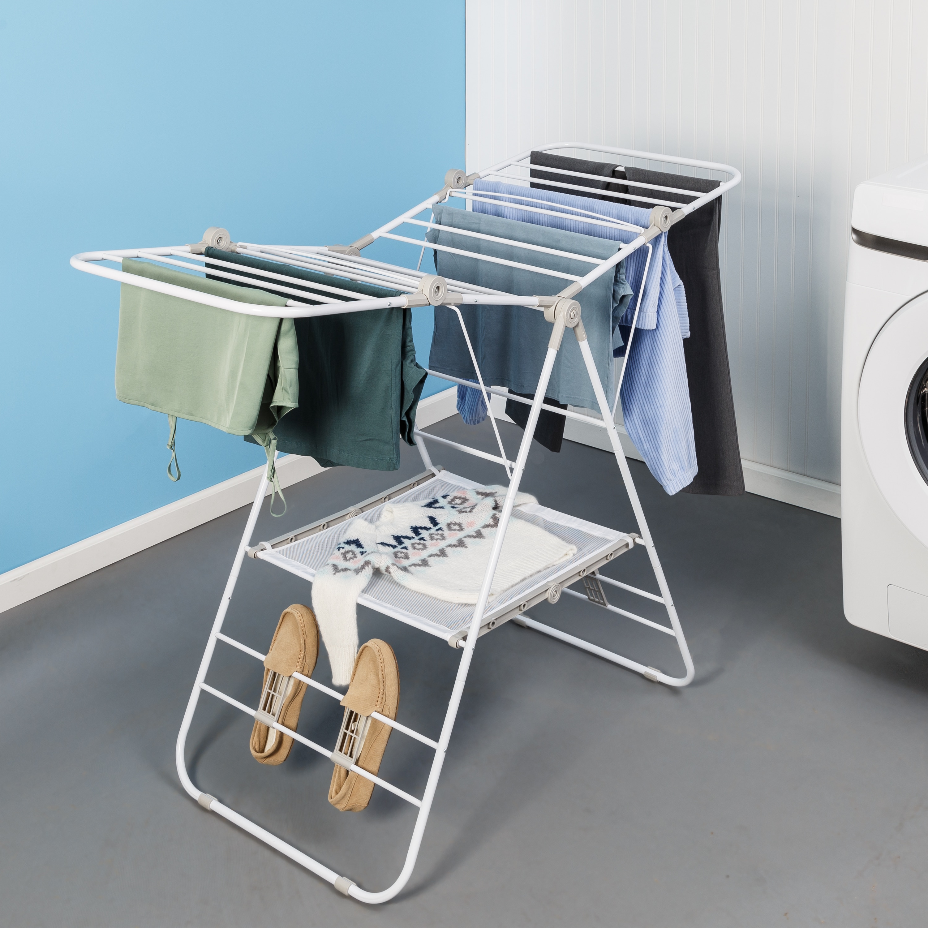 Hastings Home 4-Tier 27-in Mixed Material Drying Rack