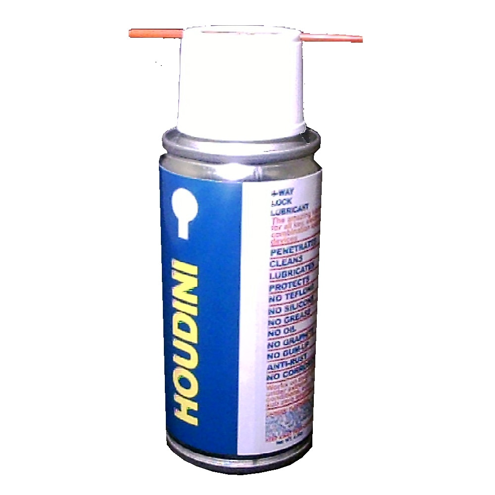 Houdini Lock Lube Spray — 4-way Compact 2.5oz Mini Bottle