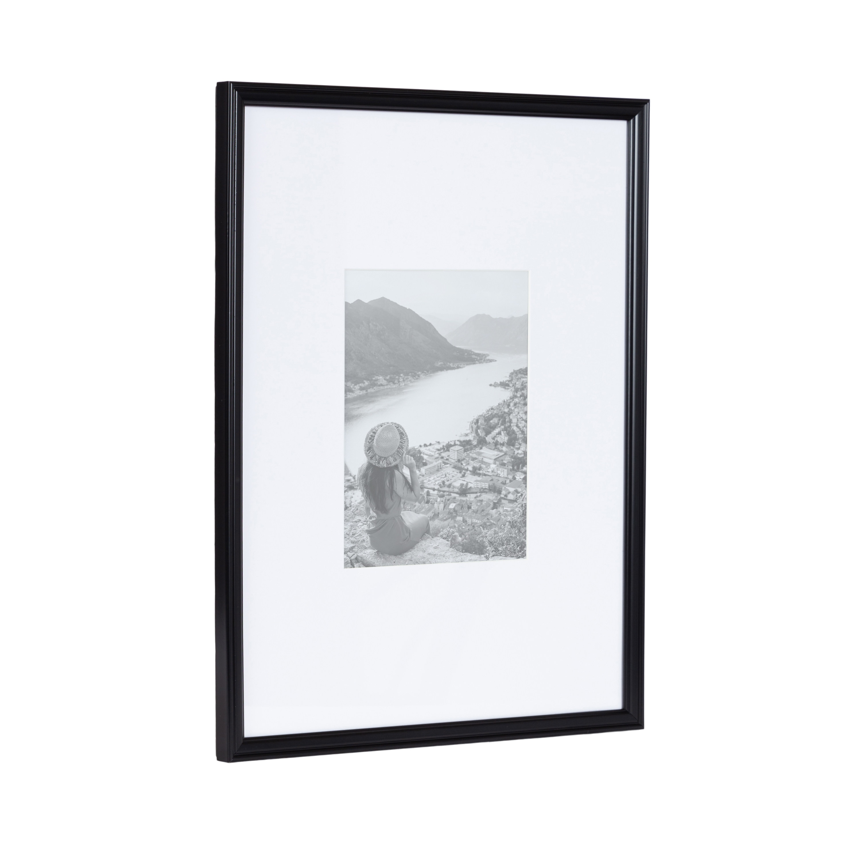 Black Polystyrene 16x20 Picture Frame Set with Glass Cover