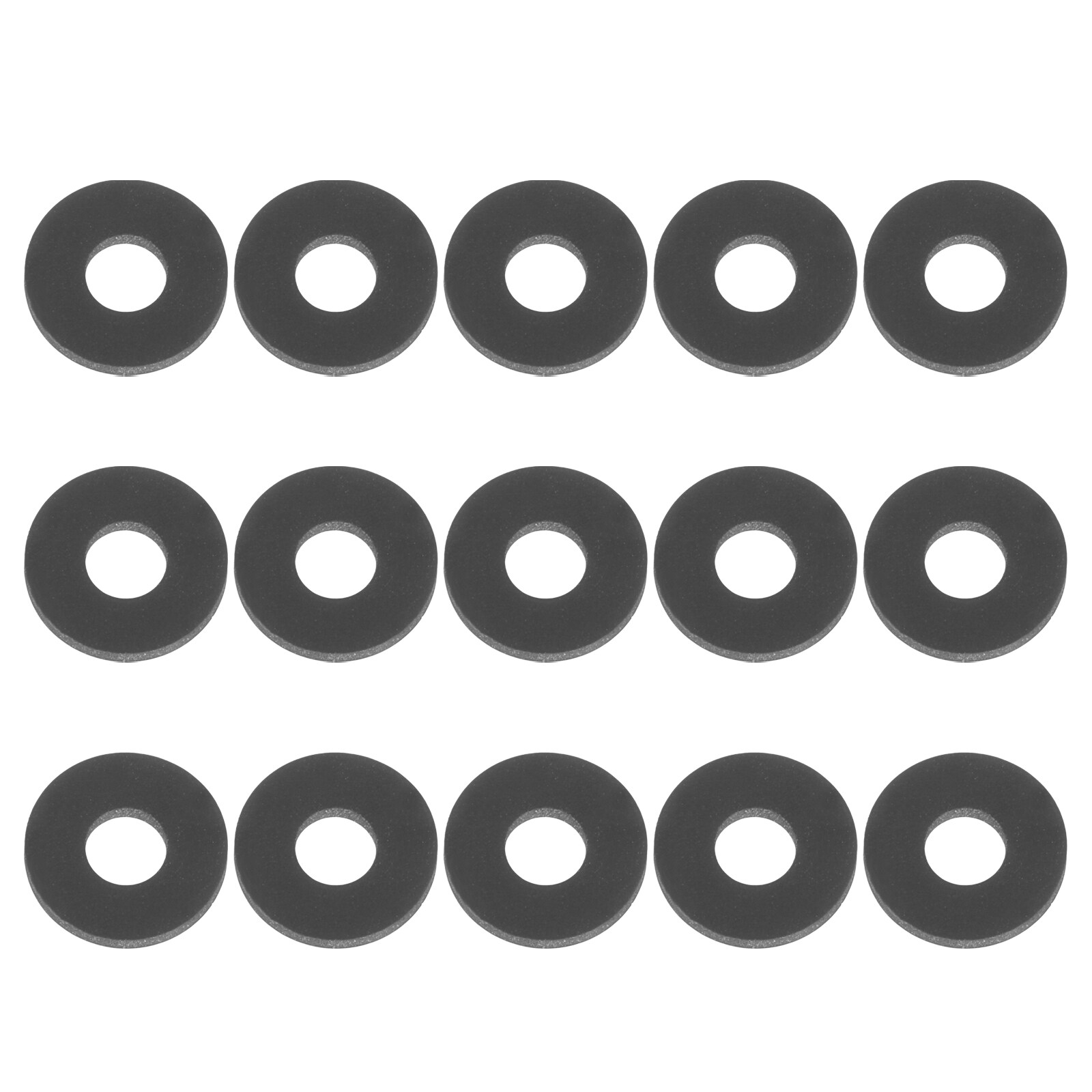 PATIKIL M4 Silicone Flat Washer 15pcs 4mm ID 9mm OD Plain Washer Grommets O-Ring Sealing Gasket Spacer for Faucet Pipe Water Hose Shower Door Handles Black