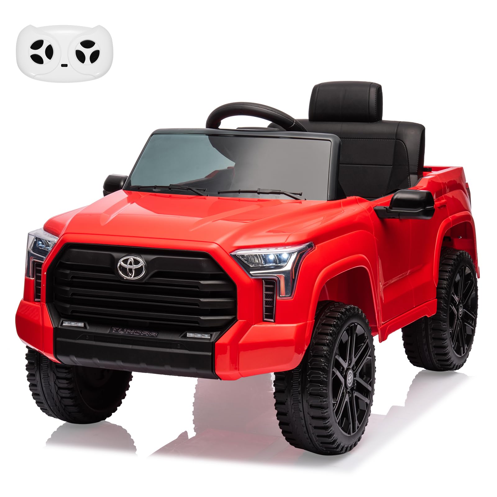 Qeetex SUN-PTO-0YSFJBE4 Licensed Toyota Tundra 12V Electric Ride-On Truck with Remote Control Red