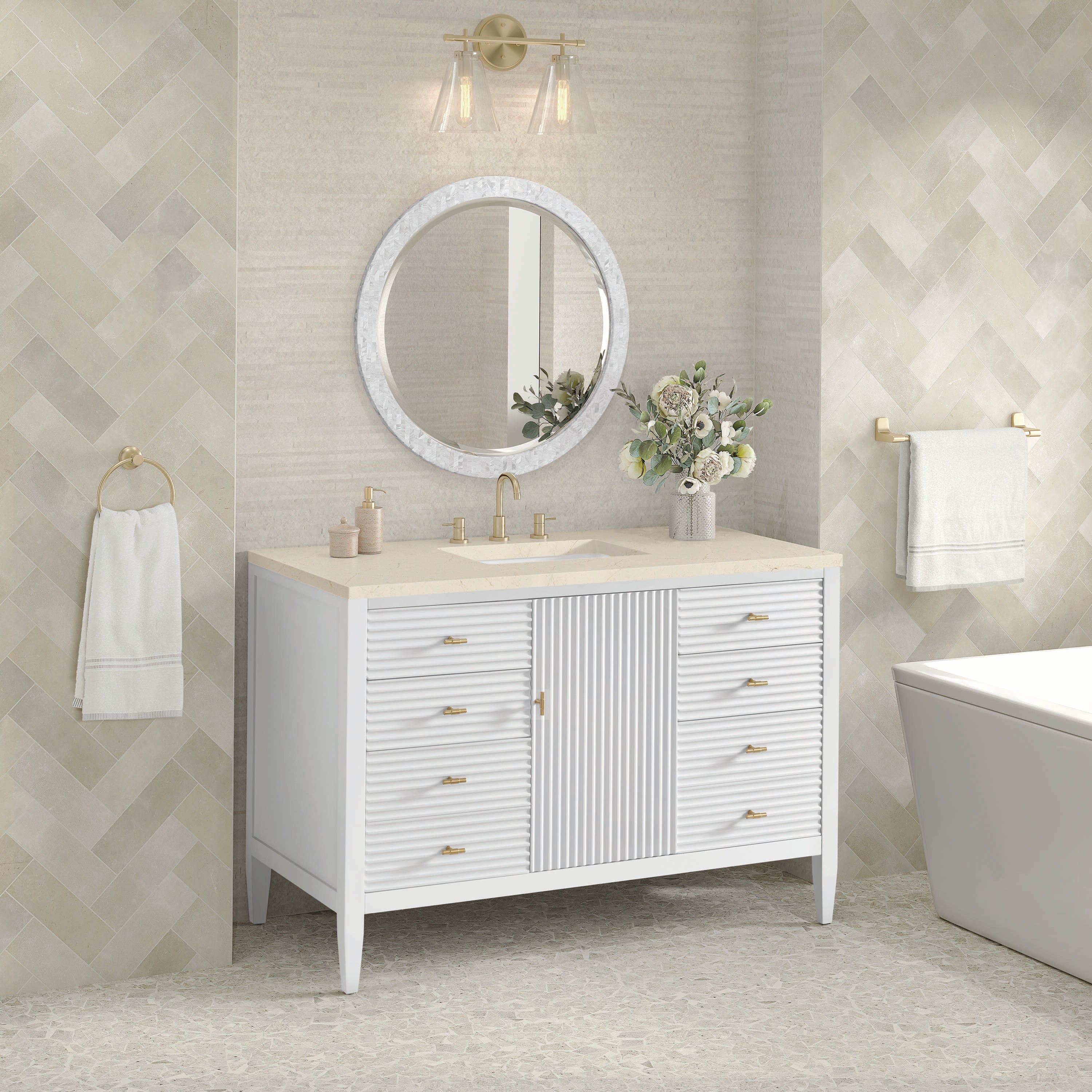 James Martin Vanities 485-V48-BW-3EMR Bath-Vanity-Combo - View #3