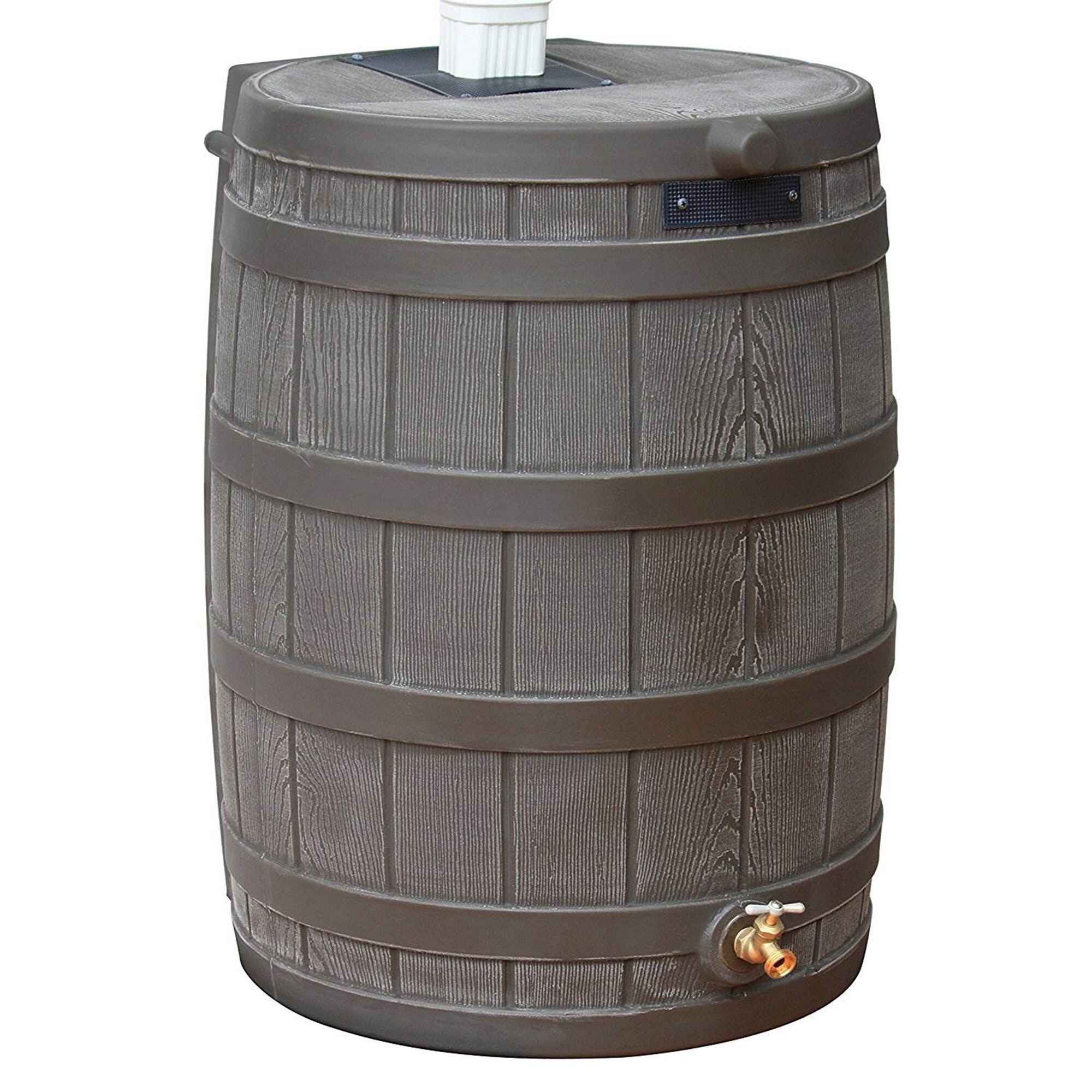 Good Ideas 208039 50-Gallon Brown Plastic Rain Barrel Spigot