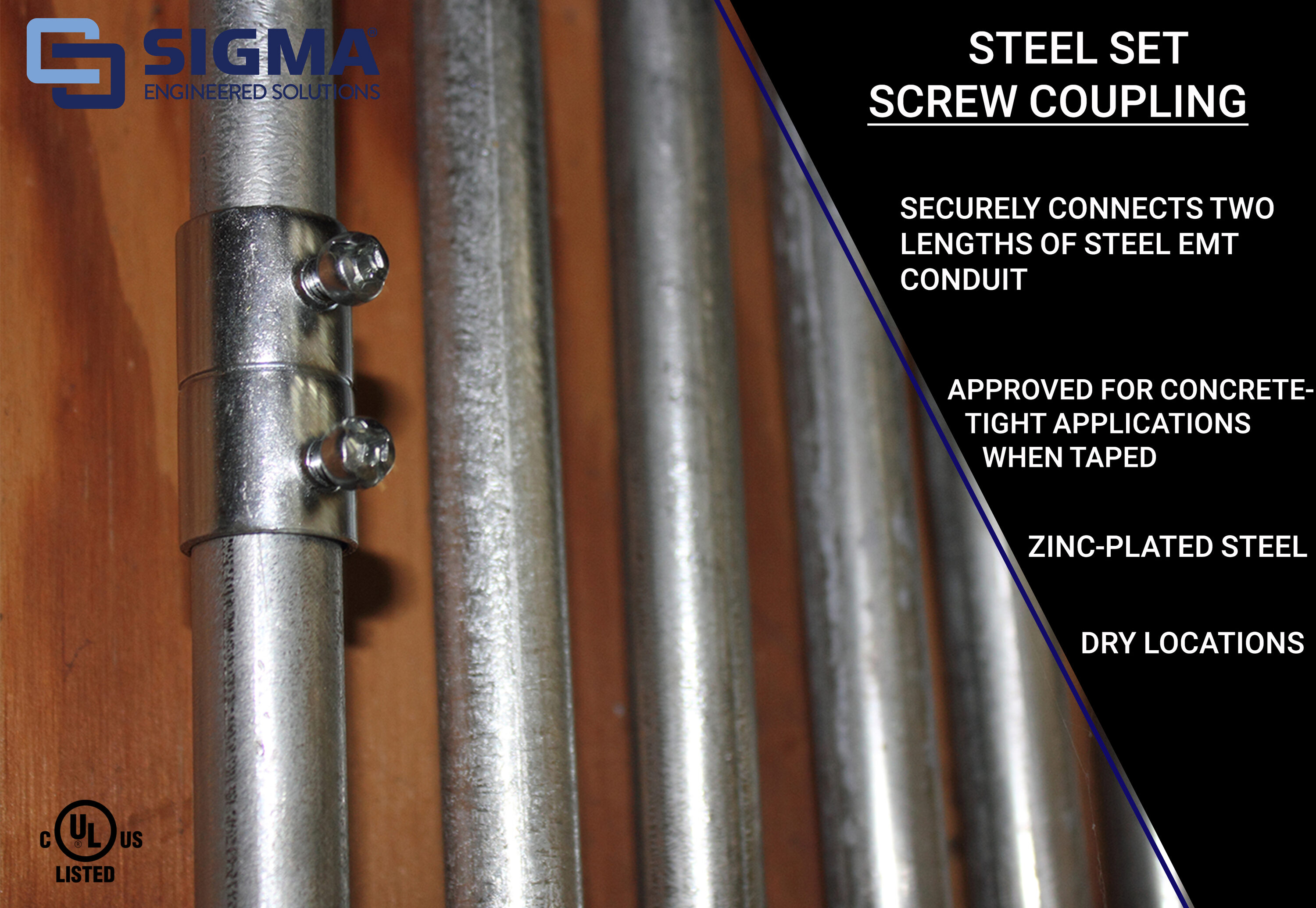 Sigma ProConnex 1-in Electrical (EMT) Zinc-plated Steel Set Screw Coupling  Conduit Fittings in the Conduit Fittings department at Lowes.com