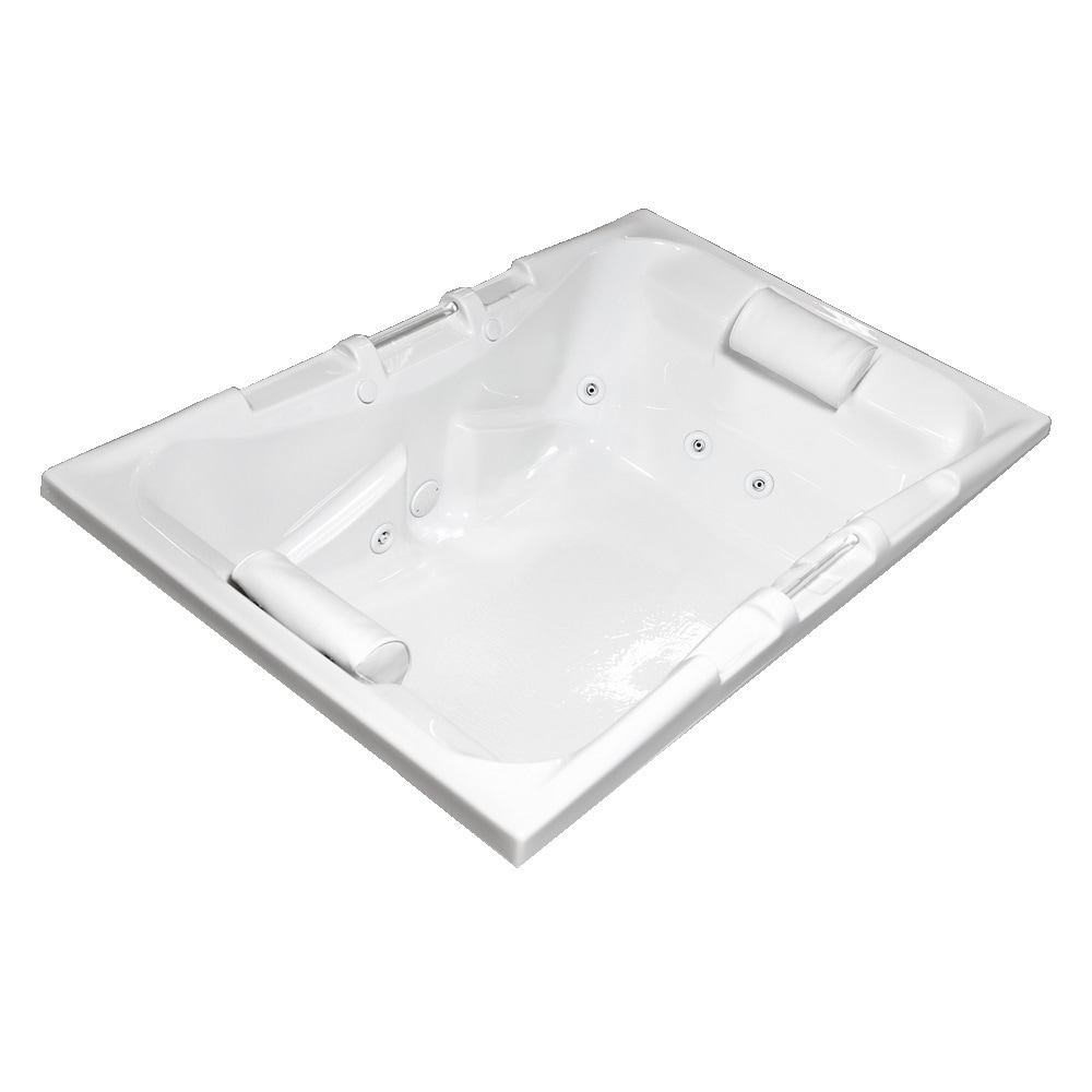 Laurel Mountain Delmont 2-Person White Acrylic Rectangular Whirlpool Tub (Common: 42-in x 60-in; Actual: 23-in x 42-in x 60-in)