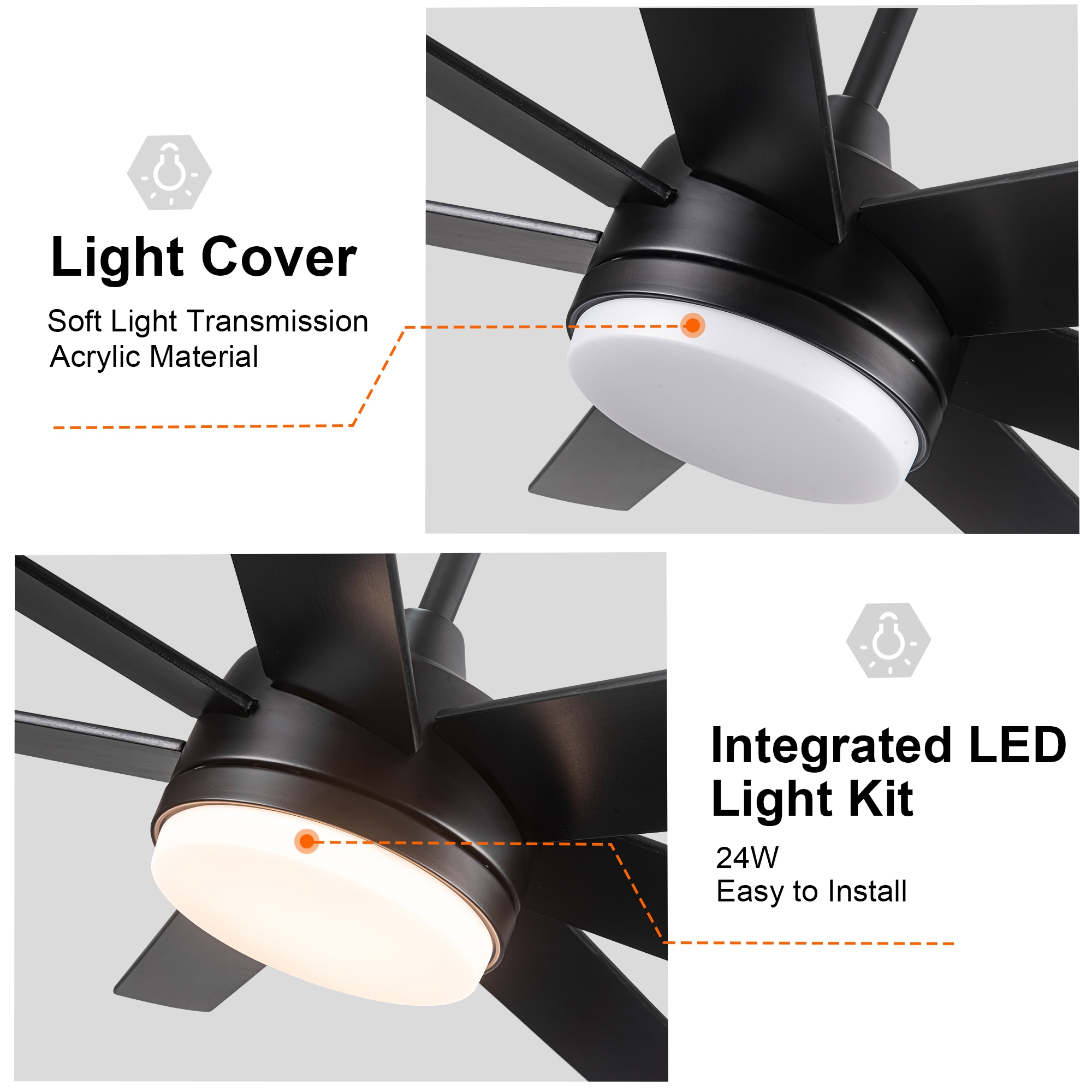 WELLFOR SYMBE-39944 Ceiling-Fans - View #4
