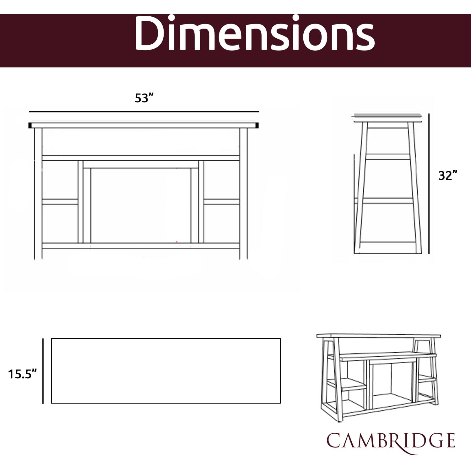 Cambridge CAM5332-1WWLG3 Electric-Fireplaces - View #5