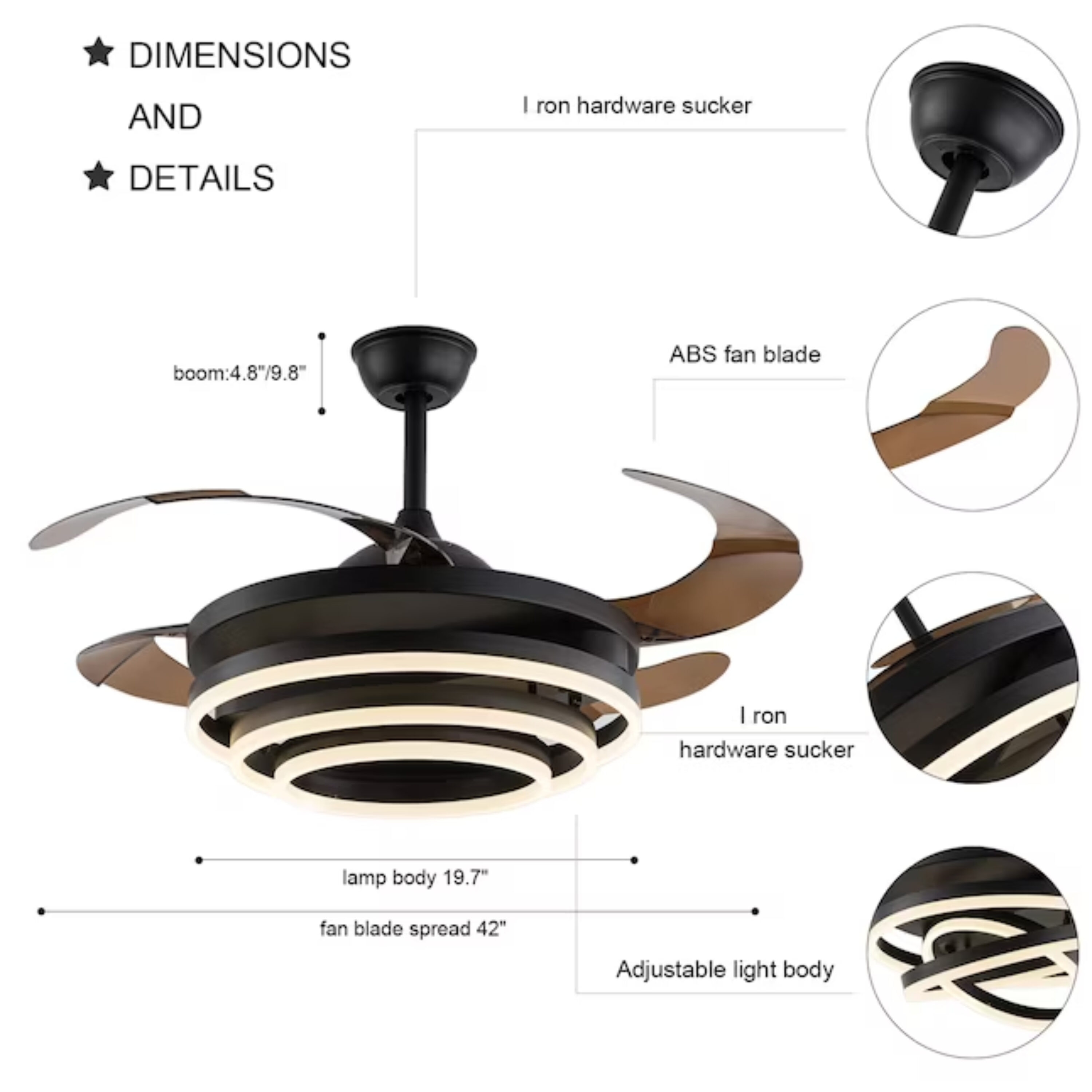 Oukaning HG-HCXLST-4222-US Ceiling-Fans - View #6