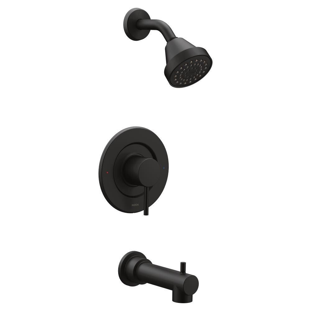 Moen T2193BL Align Matte Black 1-handle Single Function 4-in Round Bathtub and Shower Faucet (Valve Not Included)