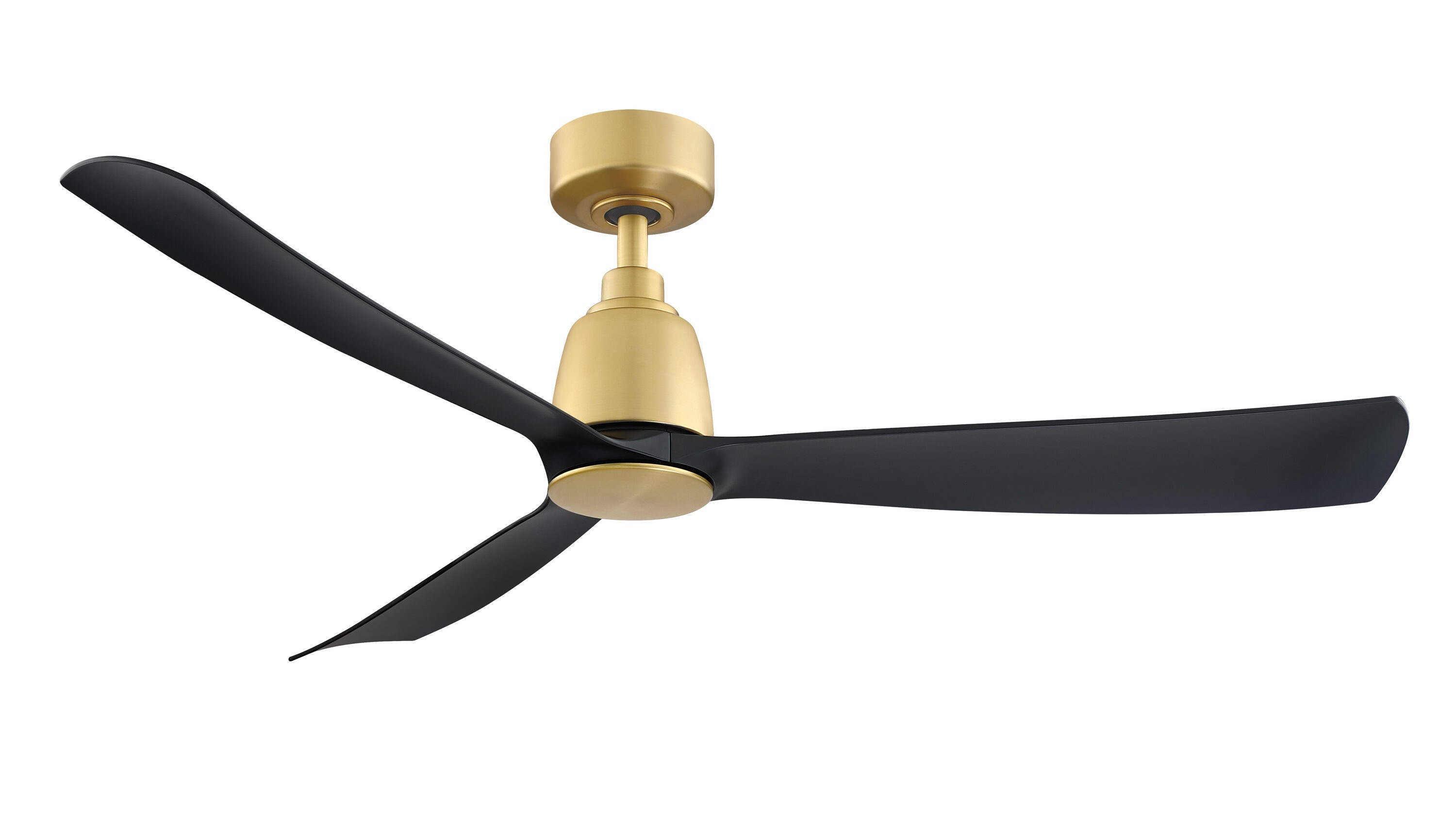 Fanimation Kute 52-in Brushed Satin Brass with Black Blades Indoor/Outdoor Smart Propeller Ceiling Fan Light Kit Compatible and Remote (3-Blade) FPD8534BSBL Sansujyuku sansujyuku.com