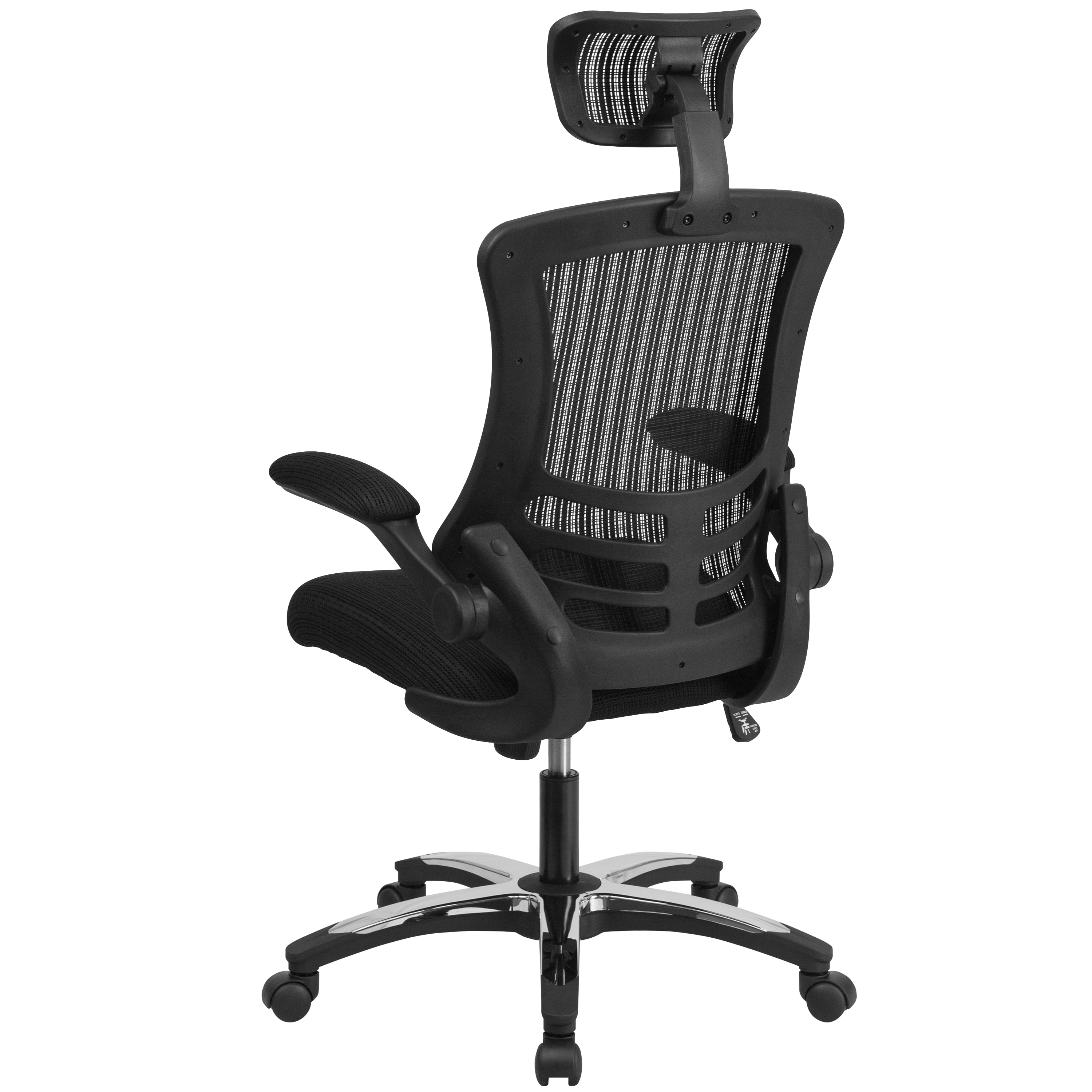 High-Back Black Mesh Swivel Executive Office Chair with Adjustable Arms