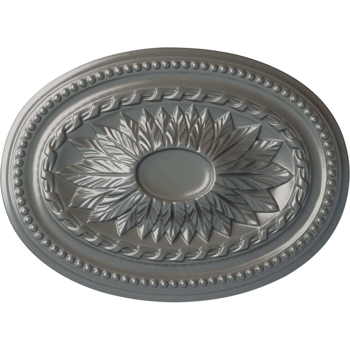 Ekena Millwork CM18SASLS Saverne 13.5-in W x 18.5-in L Painted Silver Polyurethane Whole Ceiling Medallion