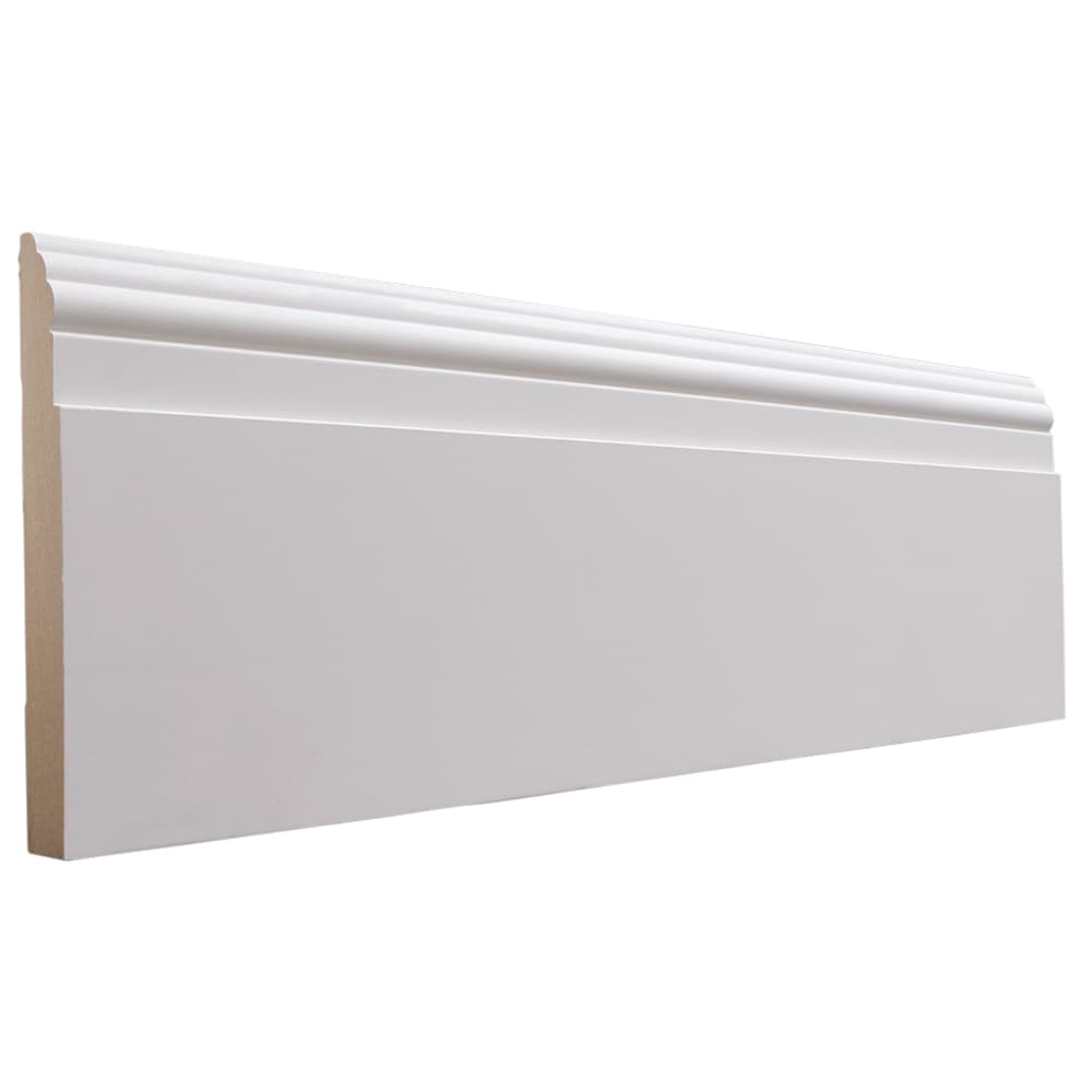RELIABILT L WWBA 8 FBDPM 11/16-in x 5-1/2-in x 8-ft Traditional Primed MDF Baseboard Moulding