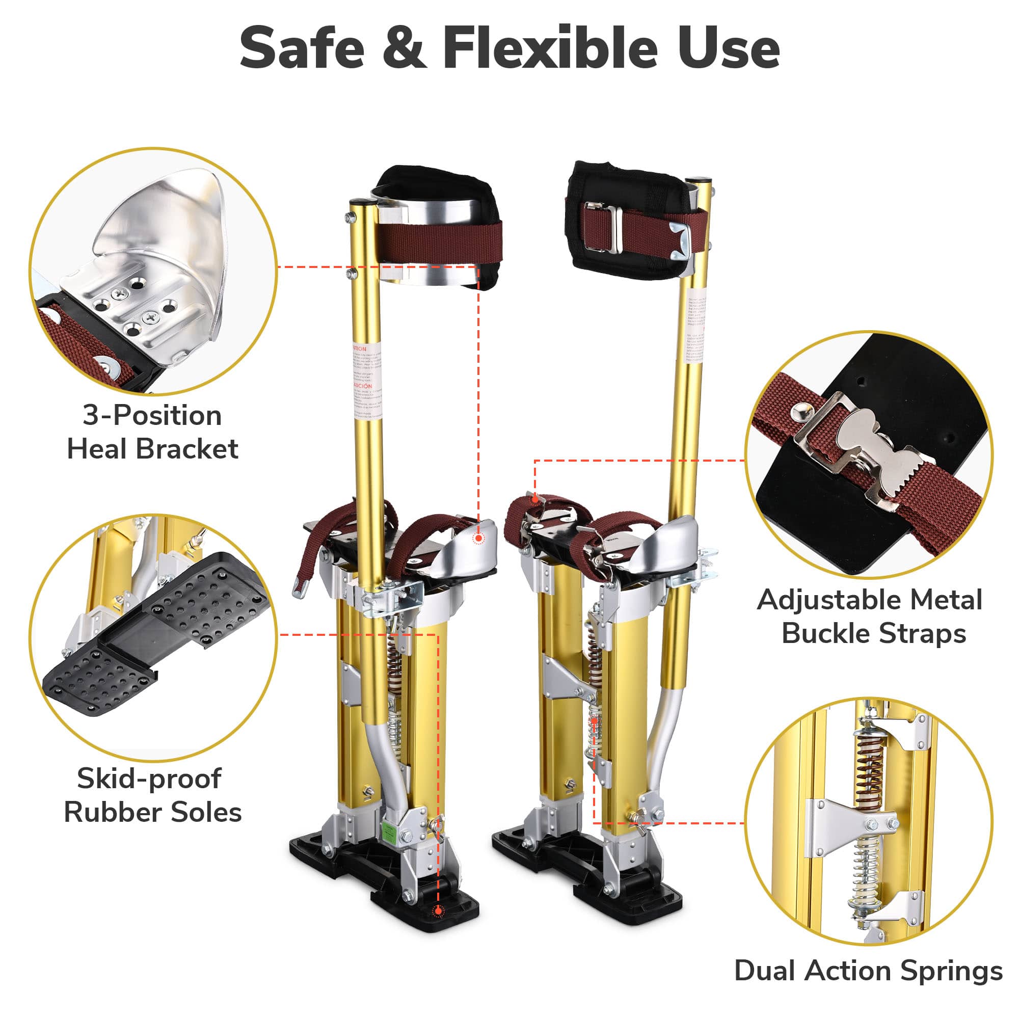 Yescom 08STI005-1624-15-LO Drywall-Stilts - View #5