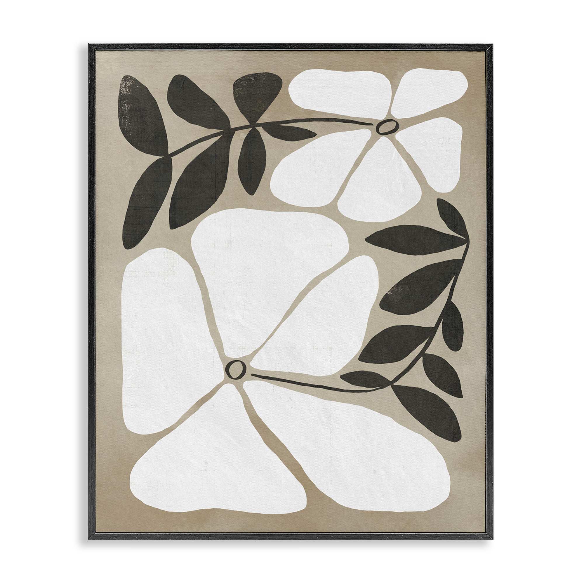 Stupell Industries BS-371-FR-16X20 Oblong Boho Flowers Black Framed Giclee Art By Victoria Barnes 16 x 20