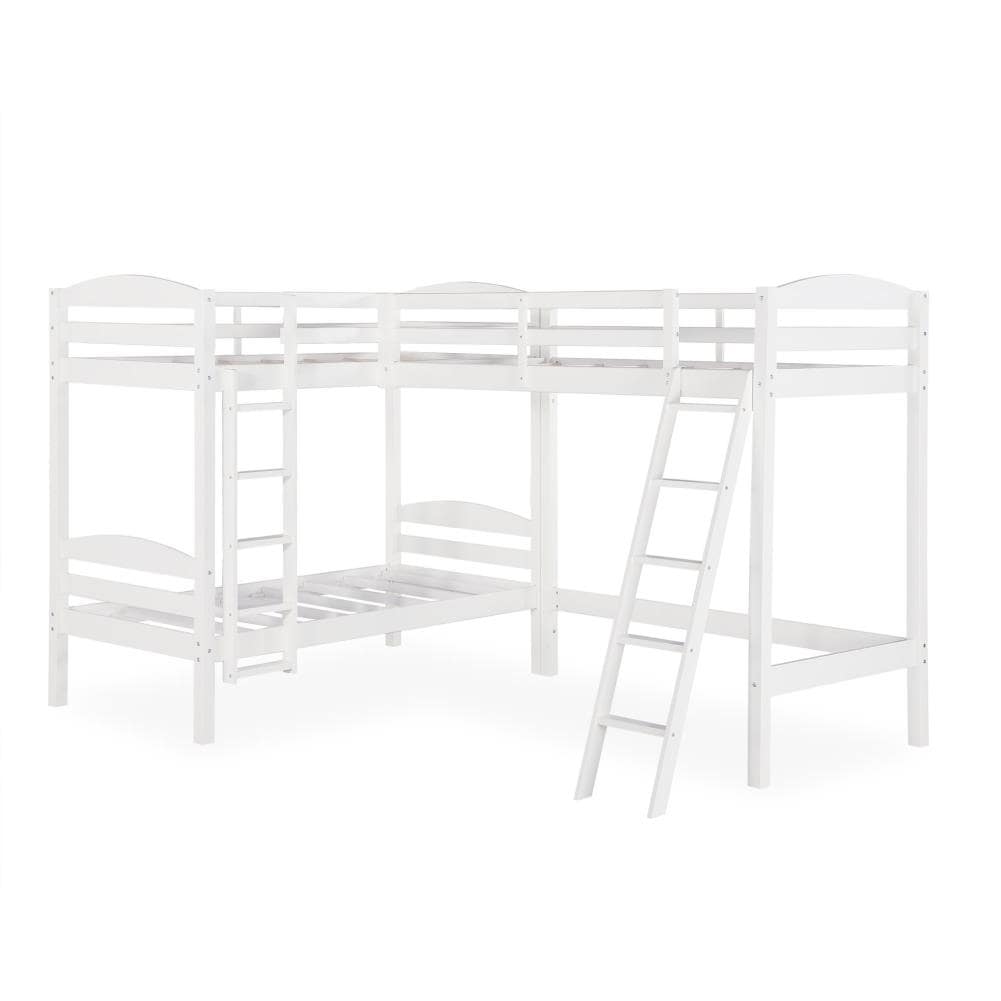 Dorel Living Clearwater Triple Bunk Bed In White Dl8794w, Whalen Bunk Bed Assembly Instructions