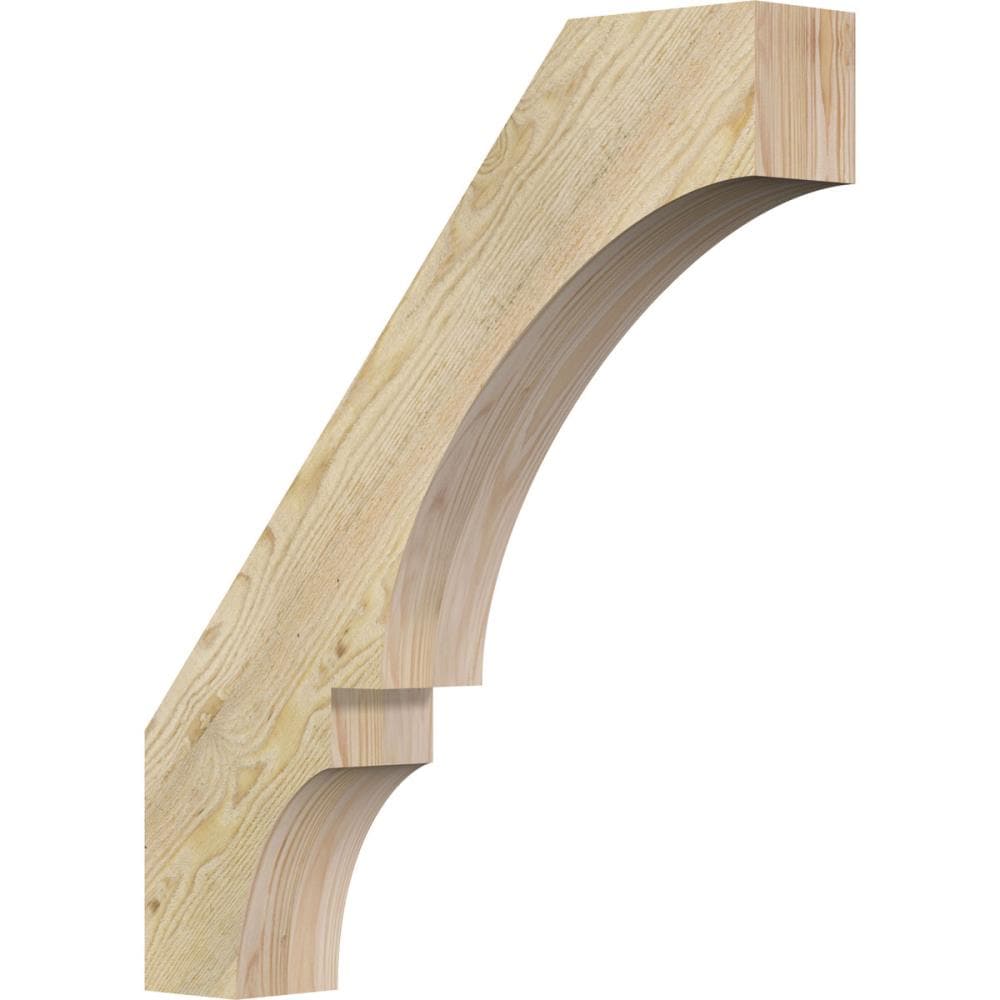 Ekena Millwork BRC04X22X26BOA00RDF 4-in x 22-in x 26-in Douglas Fir Unfinished Wood Balboa Rough Sawn Knee Brace