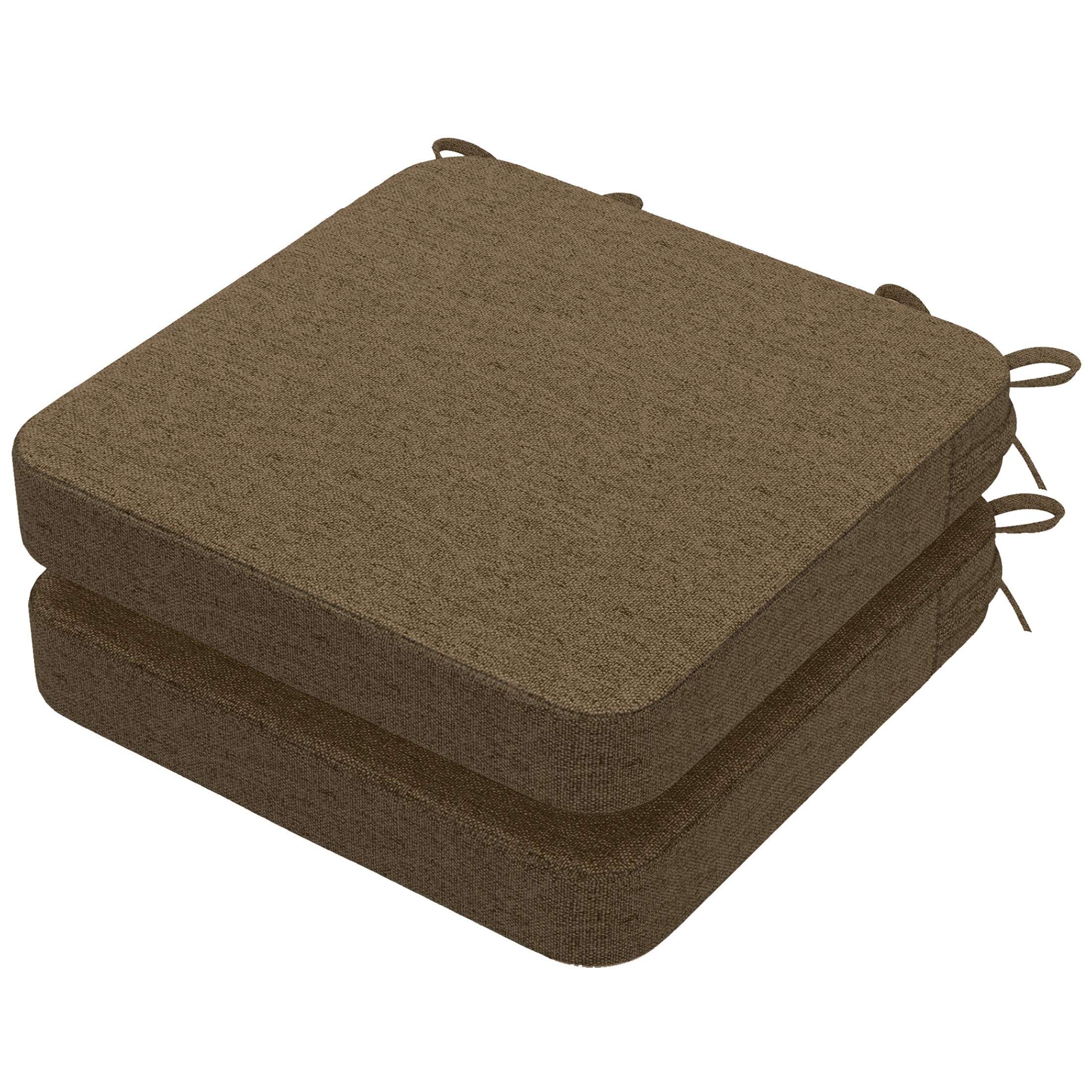 AAAAAcessories LS-DCCLS-HUIHE-2P Taupe Solid Chair Cushion