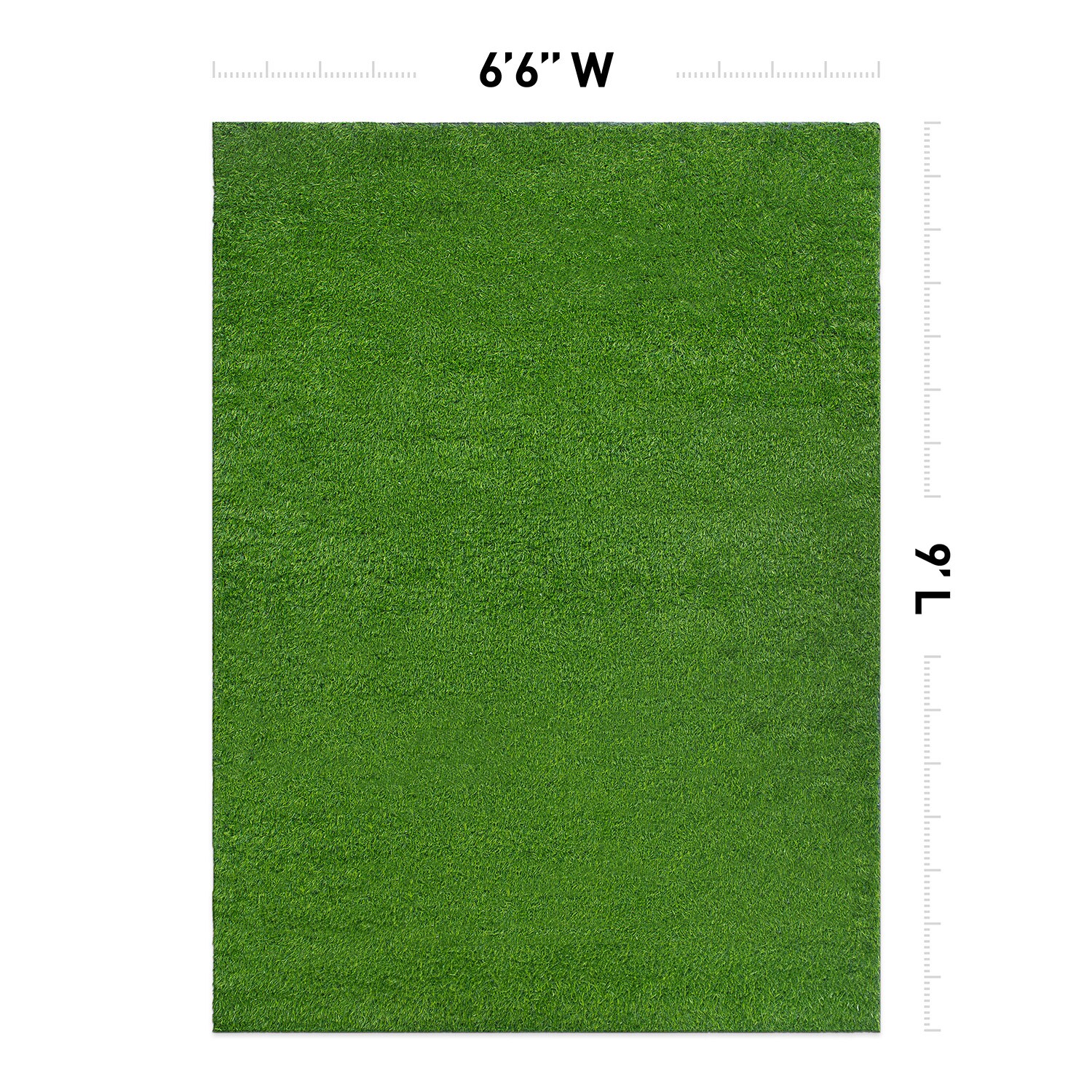 Green Synthetic Artificial Grass Indoor Outdoor Area Rug 6'6"x9'