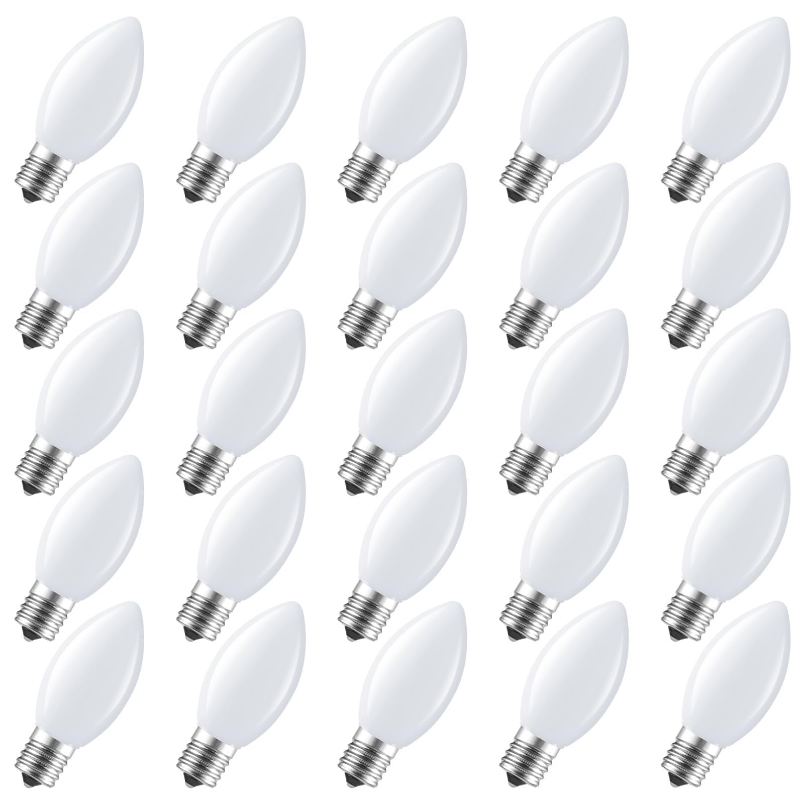 AOIZGMY  C9 LED Replacement Christmas Bulbs 25 pack Multicolor Shatterproof Waterproof Dimmable Holiday Bulbs for Indoor Outdoor Decor E17 Base