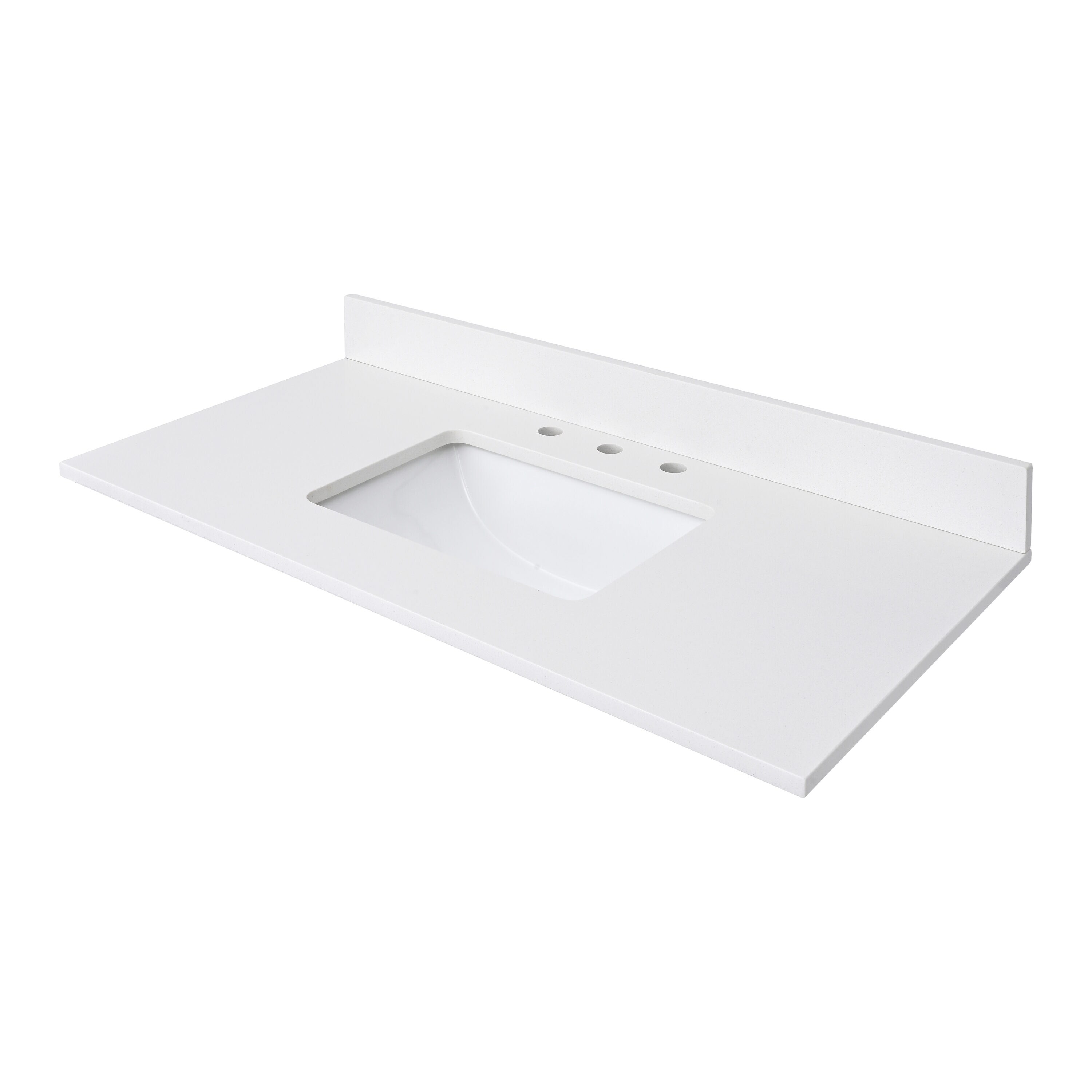 43'' Everest White Quartz Single Sink Bathroom Vanity Top