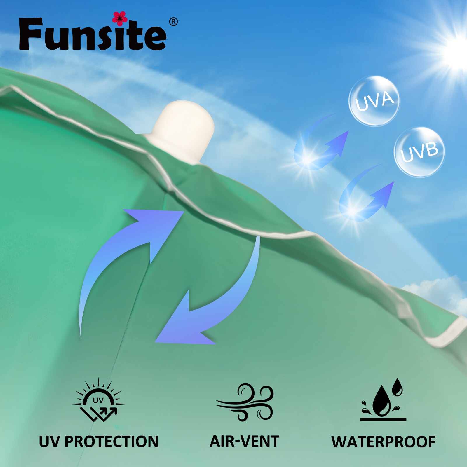 GARSING FUNSITE-6.5FT-GREEN Beach-Umbrellas - View #5