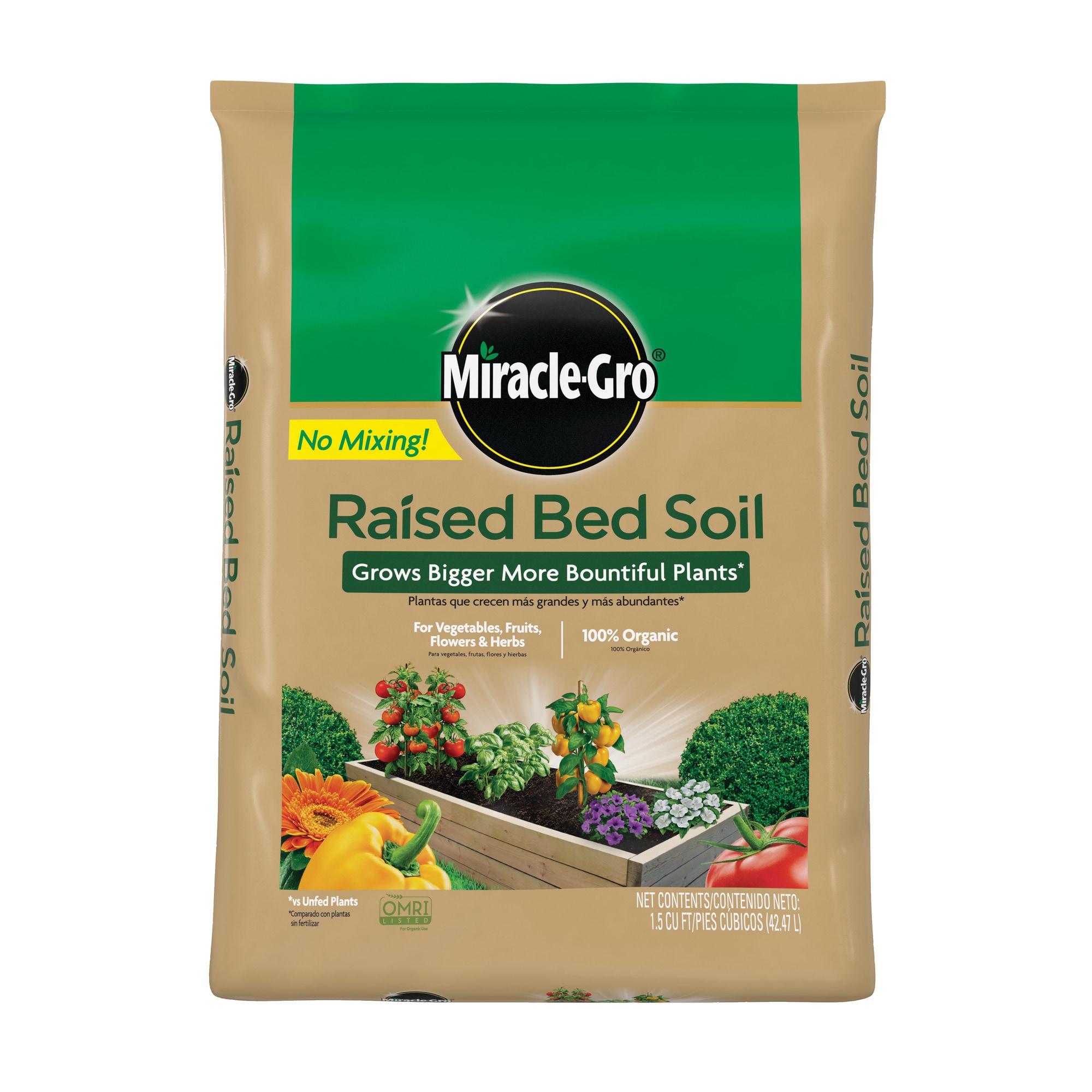 Miracle Gro Fruit Flower And Vegetable Organic Raised Bed Soil In The