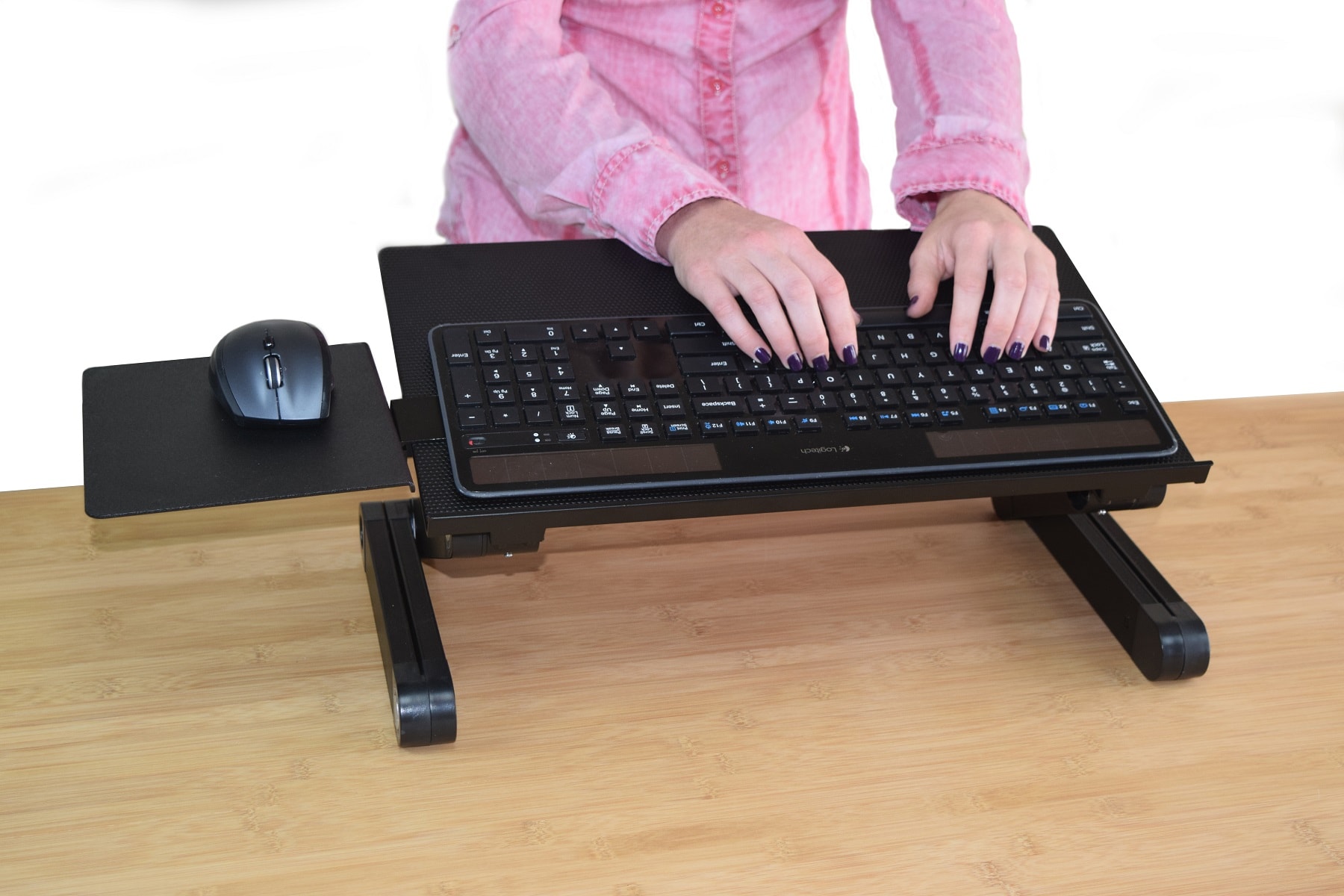 Uncaged Ergonomics KT1 Ergonomic Keyboard Tray - Adjustable Height and Tilt  - Steel - Black in the Office Accessories department at