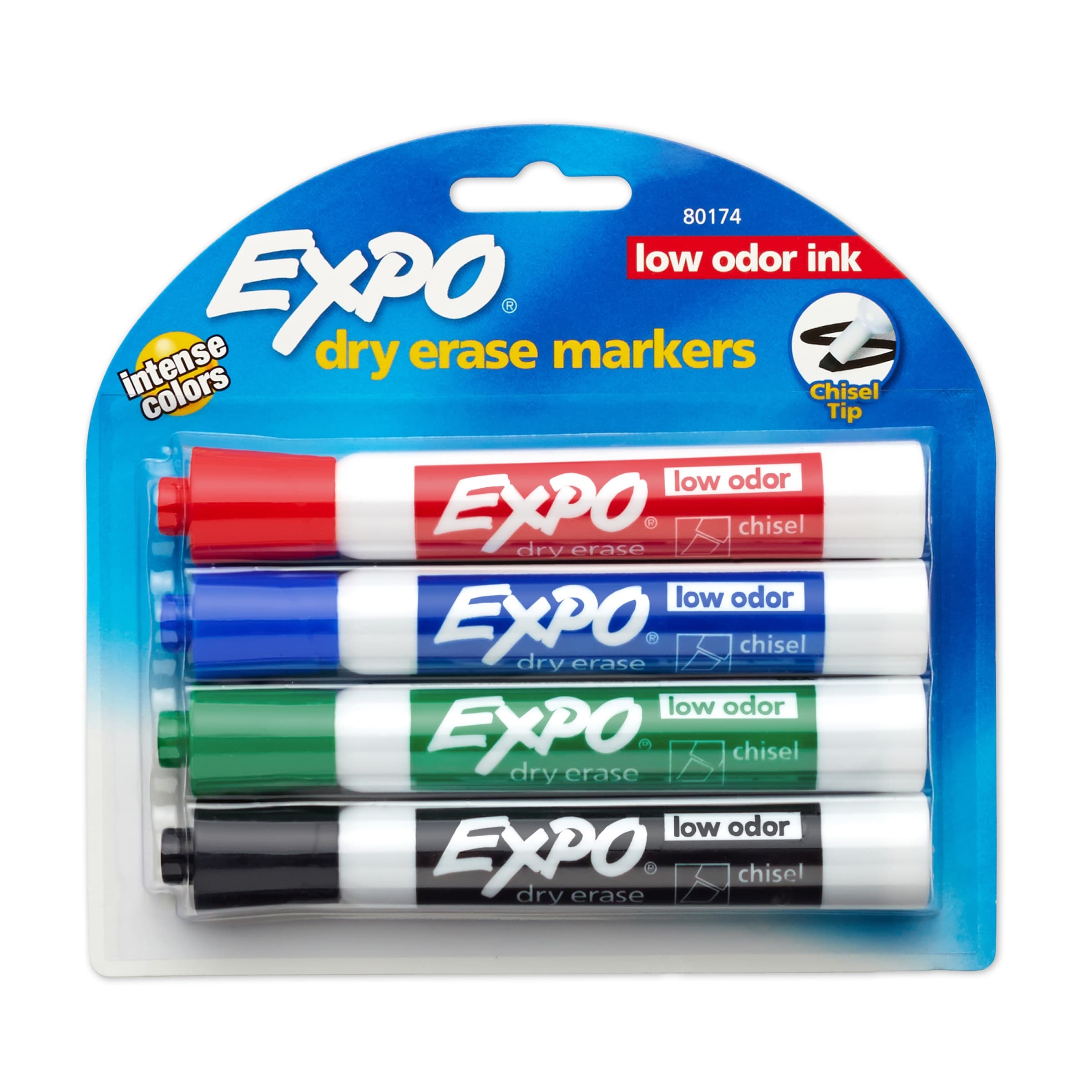 EXPO Low Odor Dry Erase Markers Ultra Fine Point Black Pack Of 4