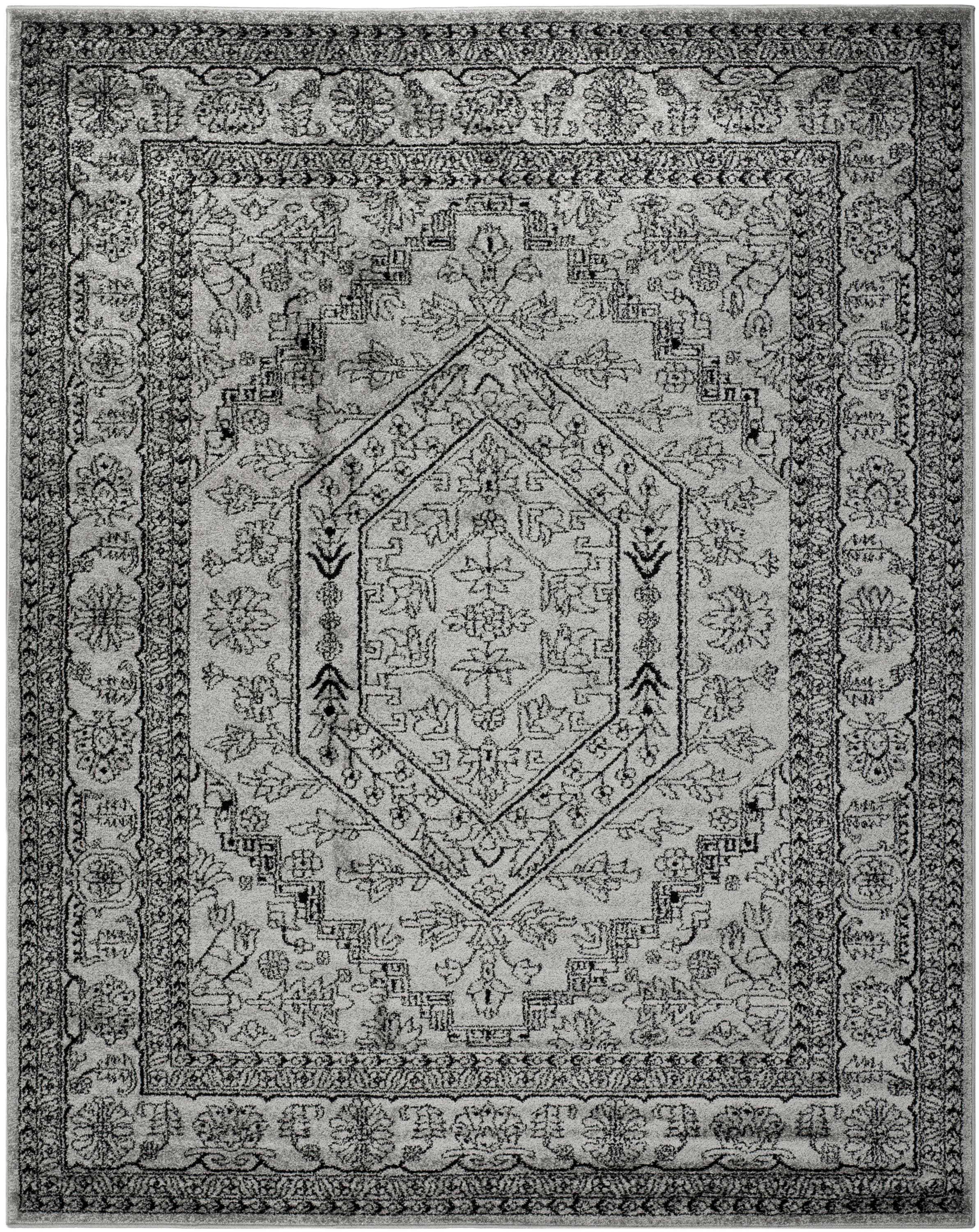 Safavieh ADR108A-1115 Adirondack Herati 11 x 15 (ft) Loomed Polypropylene Silver/Black Rectangular Indoor Lodge Area rug
