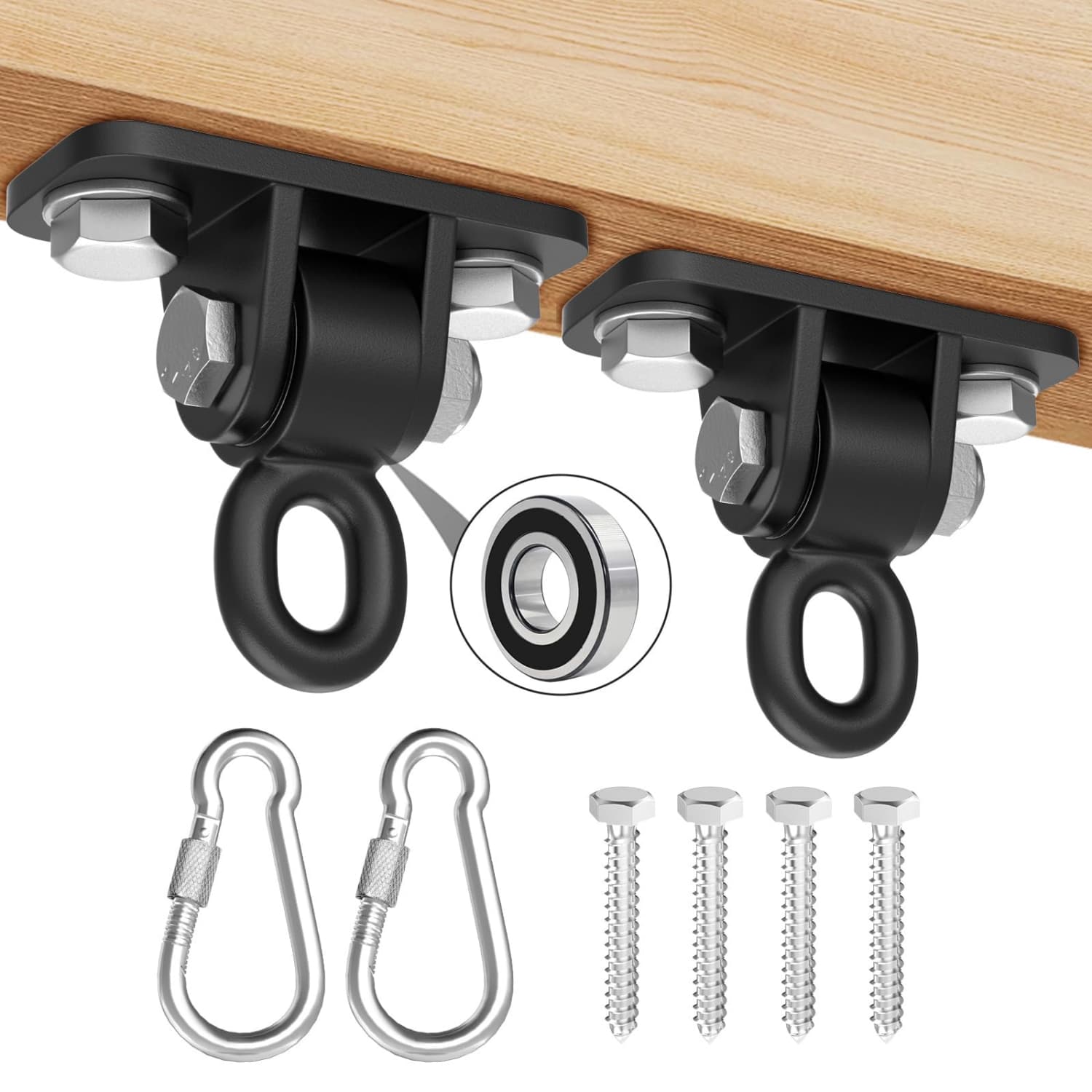 Angel Sar 4in L 2-Bearing Black Swing Hangers Kit