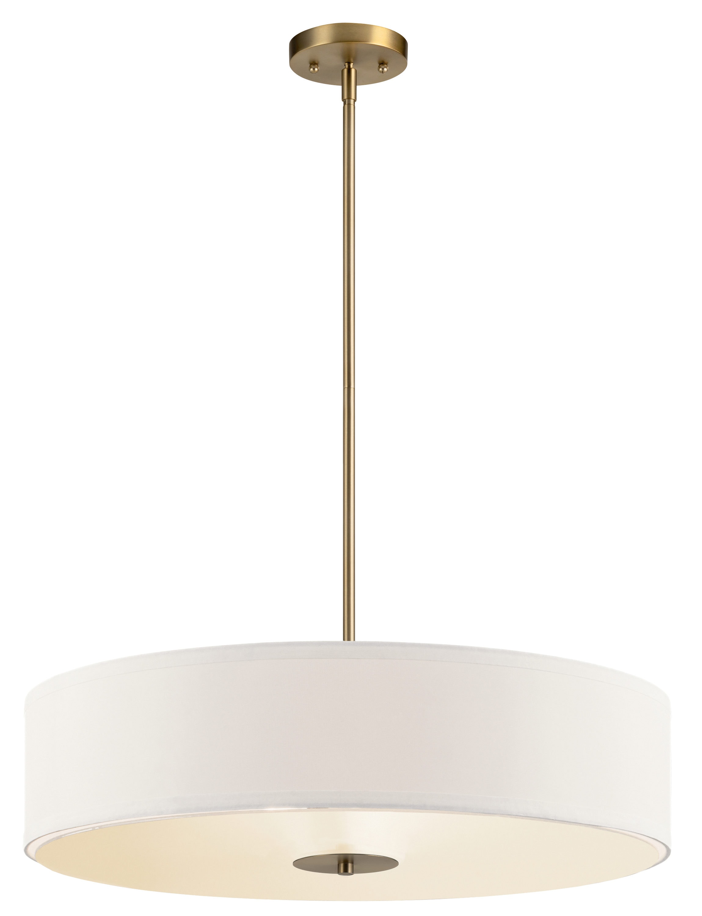 Kichler 42122CLZ Drum 3 -Light Classic Bronze Transitional Etched glass Drum Large Hanging Pendant light